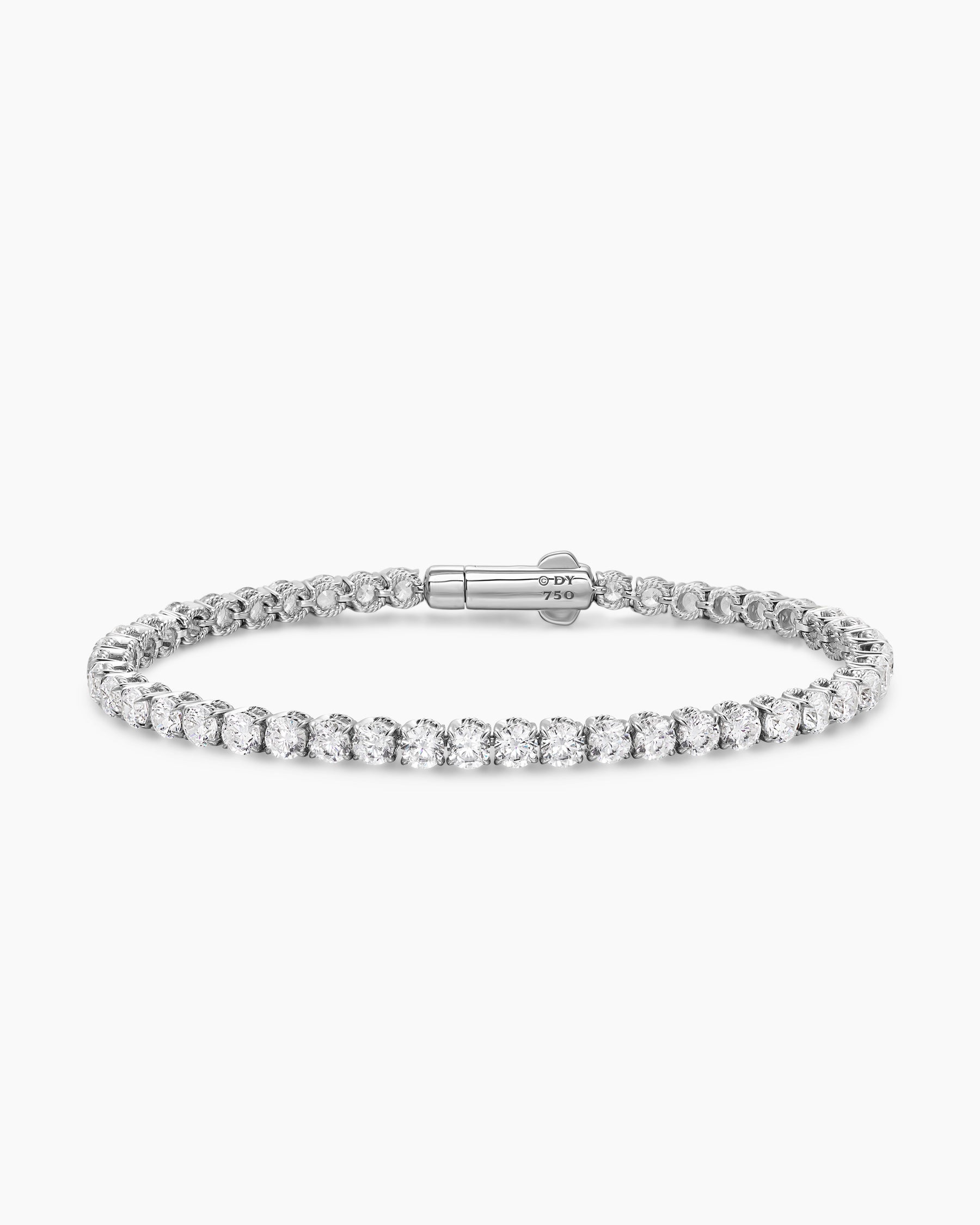 Tennis Bracelet in 18K White Gold with Diamonds, 3.8mm