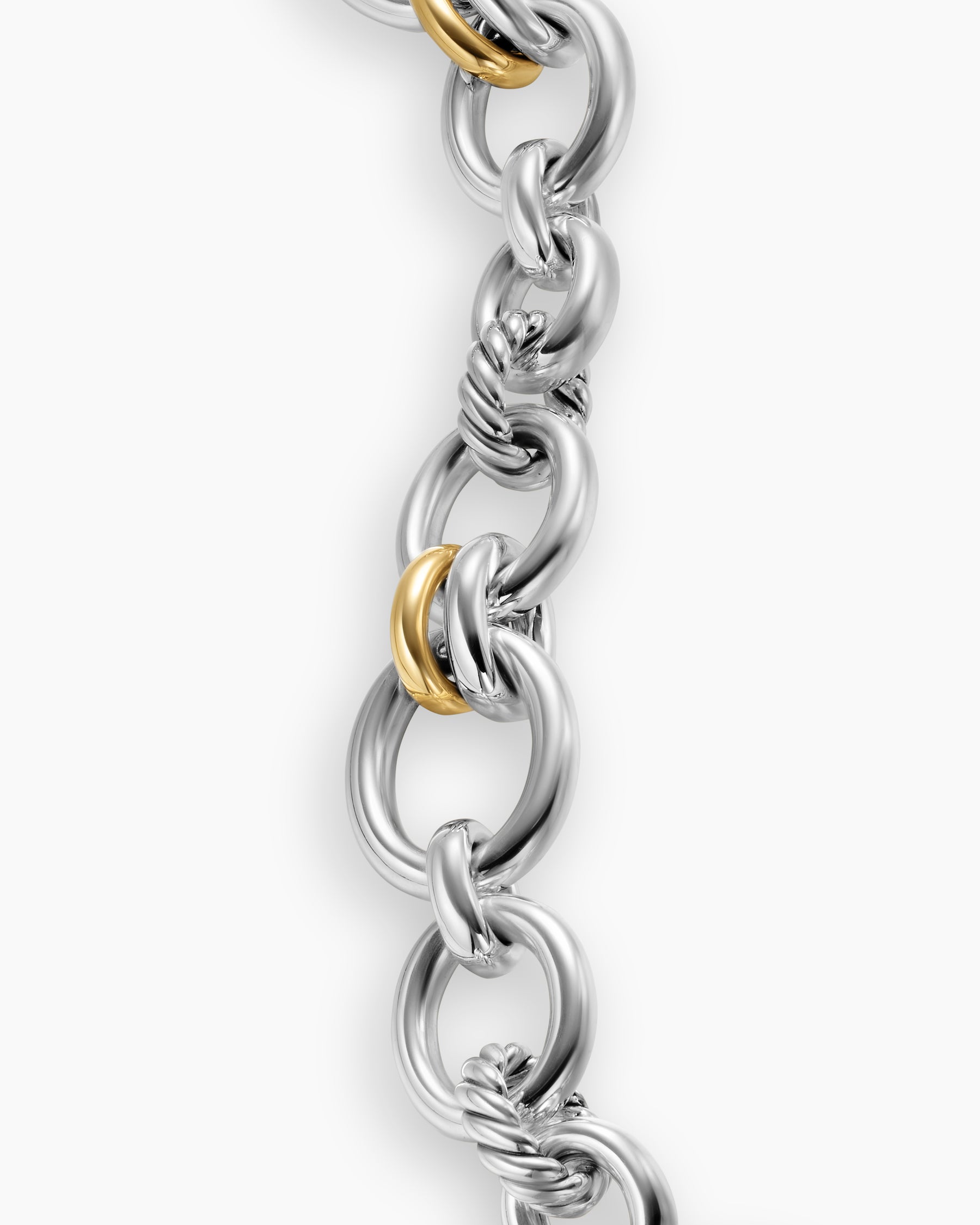 DY Mercer Chain Bracelet in Sterling Silver with 18K Yellow Gold and Diamonds, 8mm - Image 6