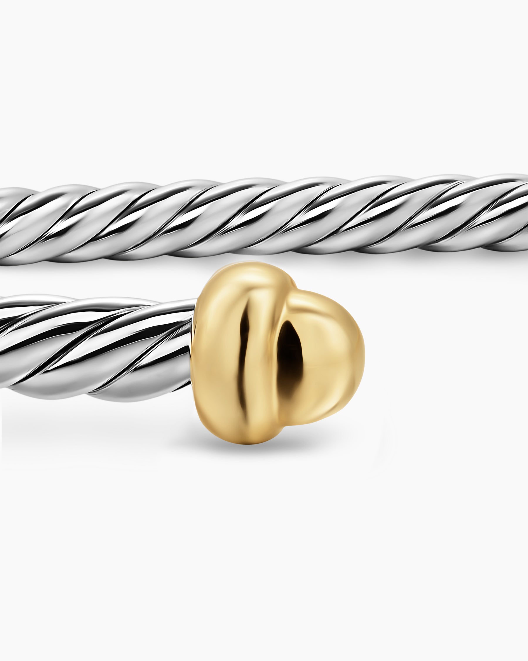 Micro Cable Flex Bracelet in Sterling Silver with 14K Yellow Gold, 2.6mm - Image 6