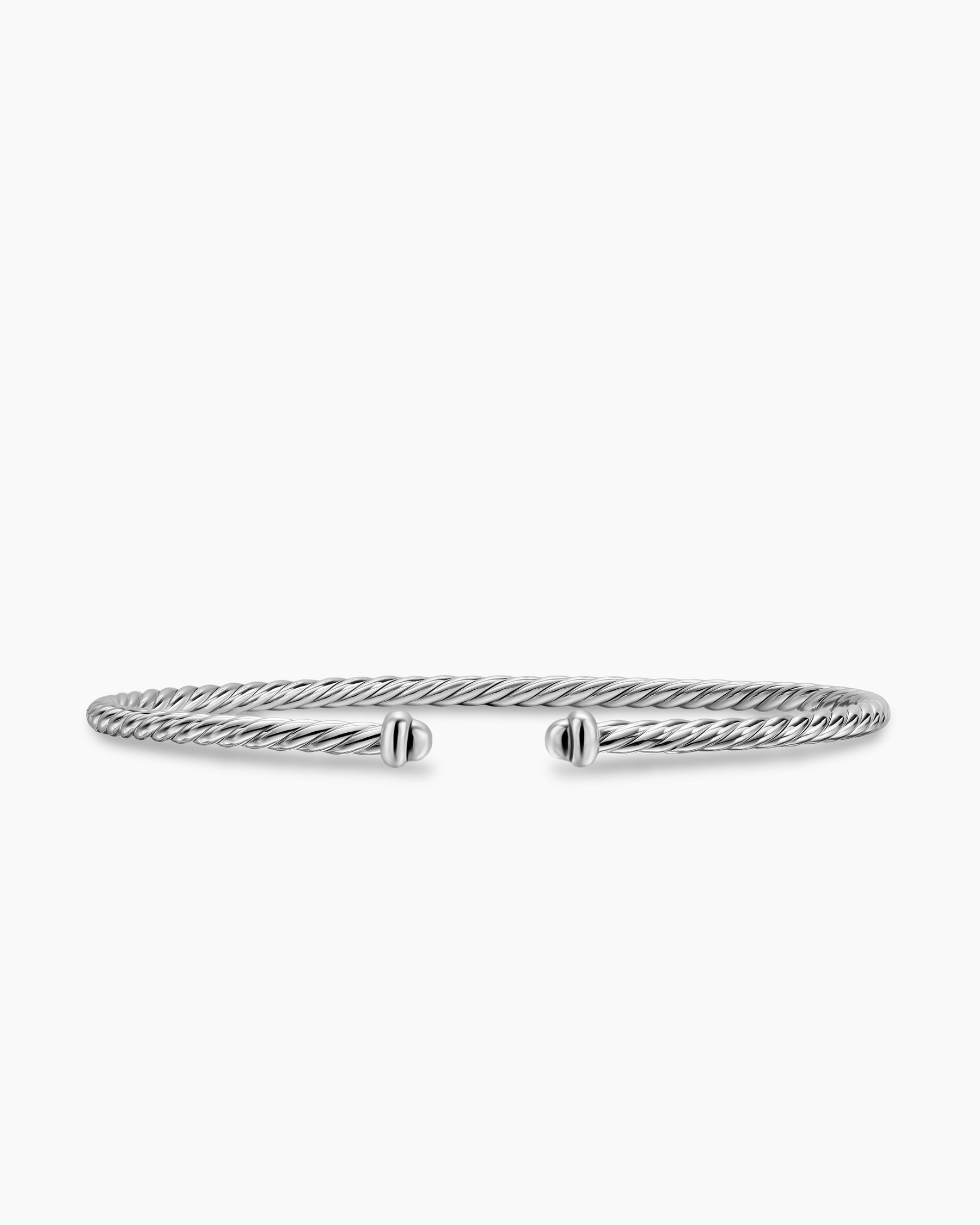 Micro Cable Flex Bracelet in Sterling Silver, 2.6mm