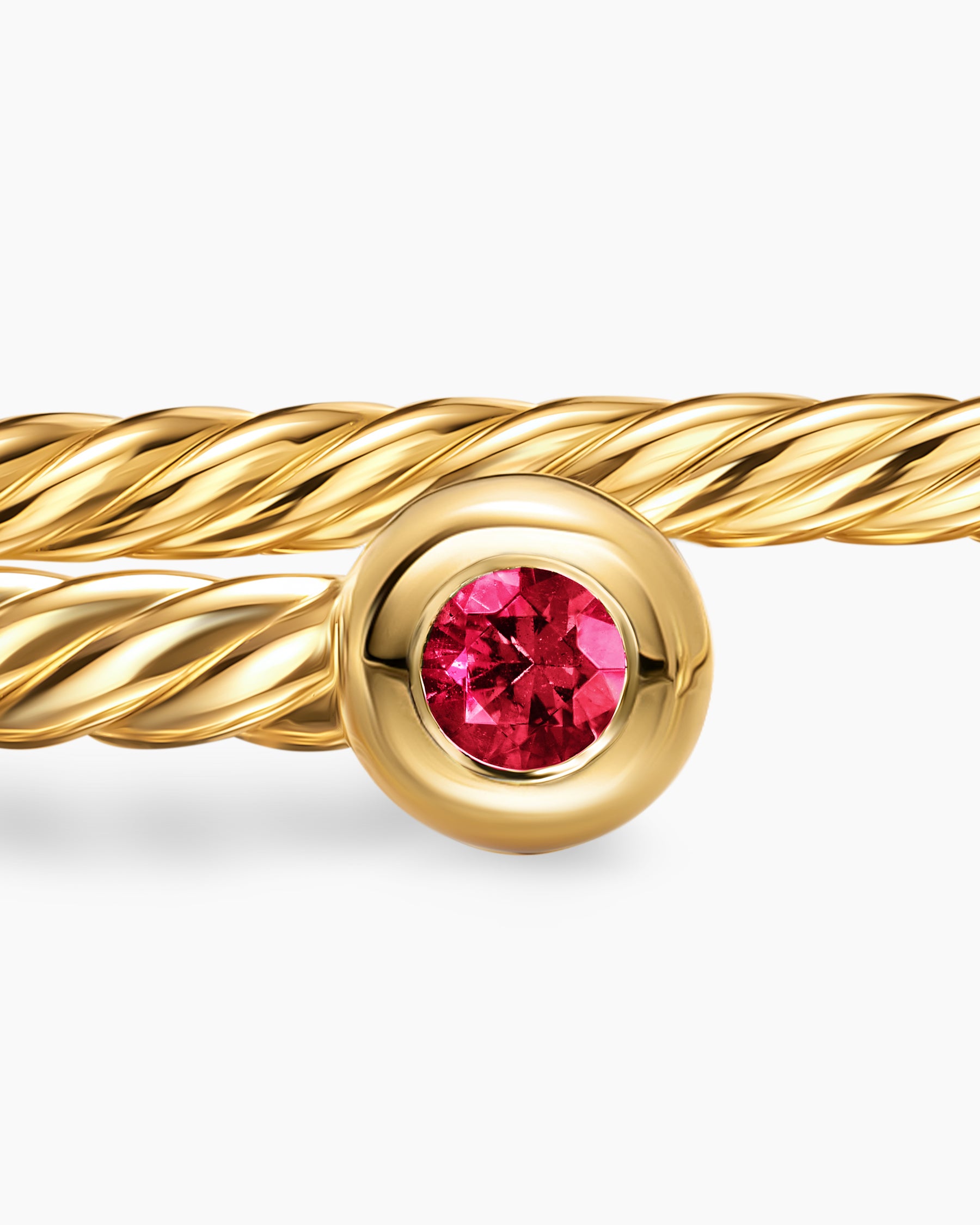 Micro Cablespira Flex Round Bracelet in 18K Yellow Gold with Rubies, 2.6mm - Image 6