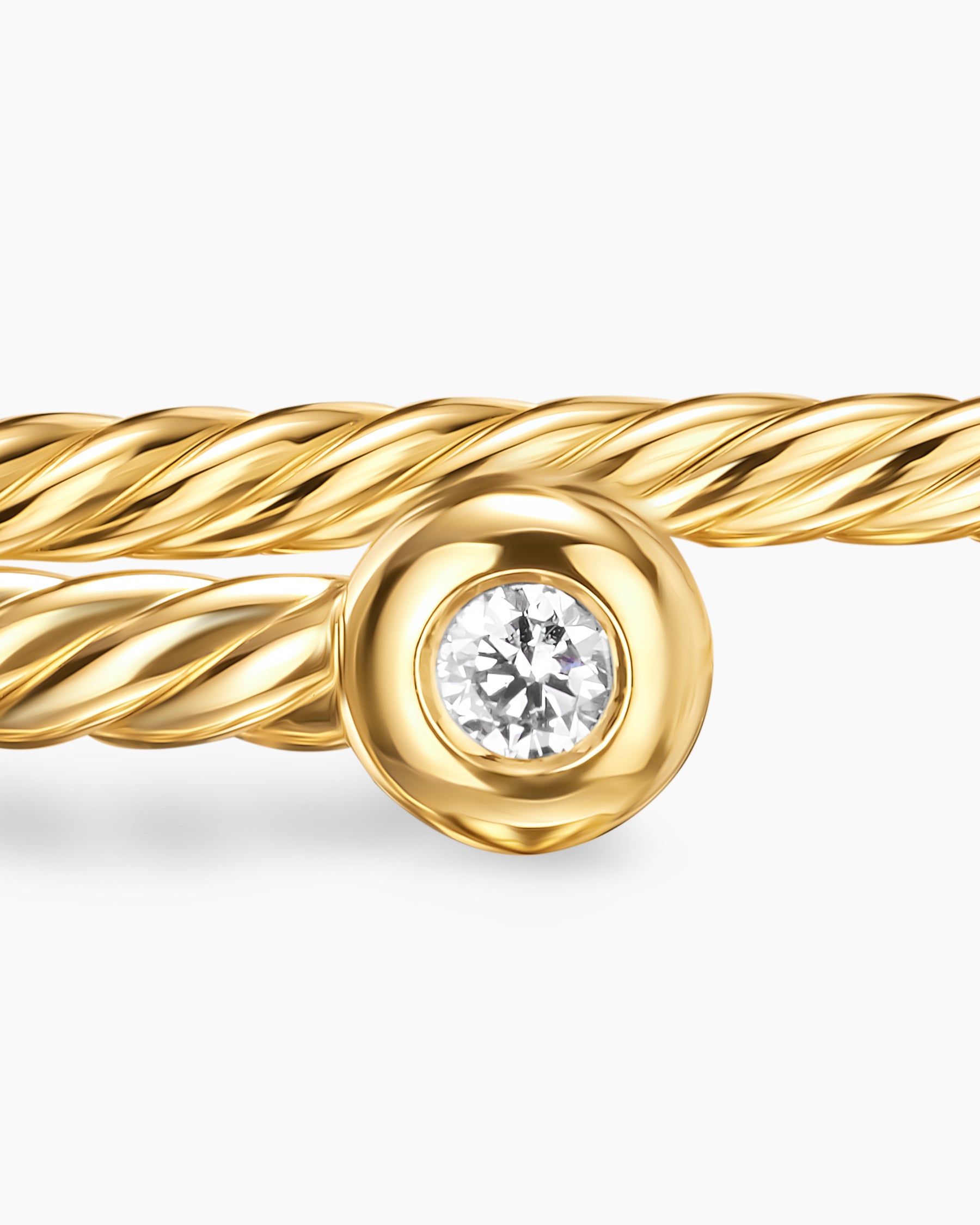 Micro Cablespira Flex Round Bracelet in 18K Yellow Gold with Diamonds, 2.6mm - Image 6