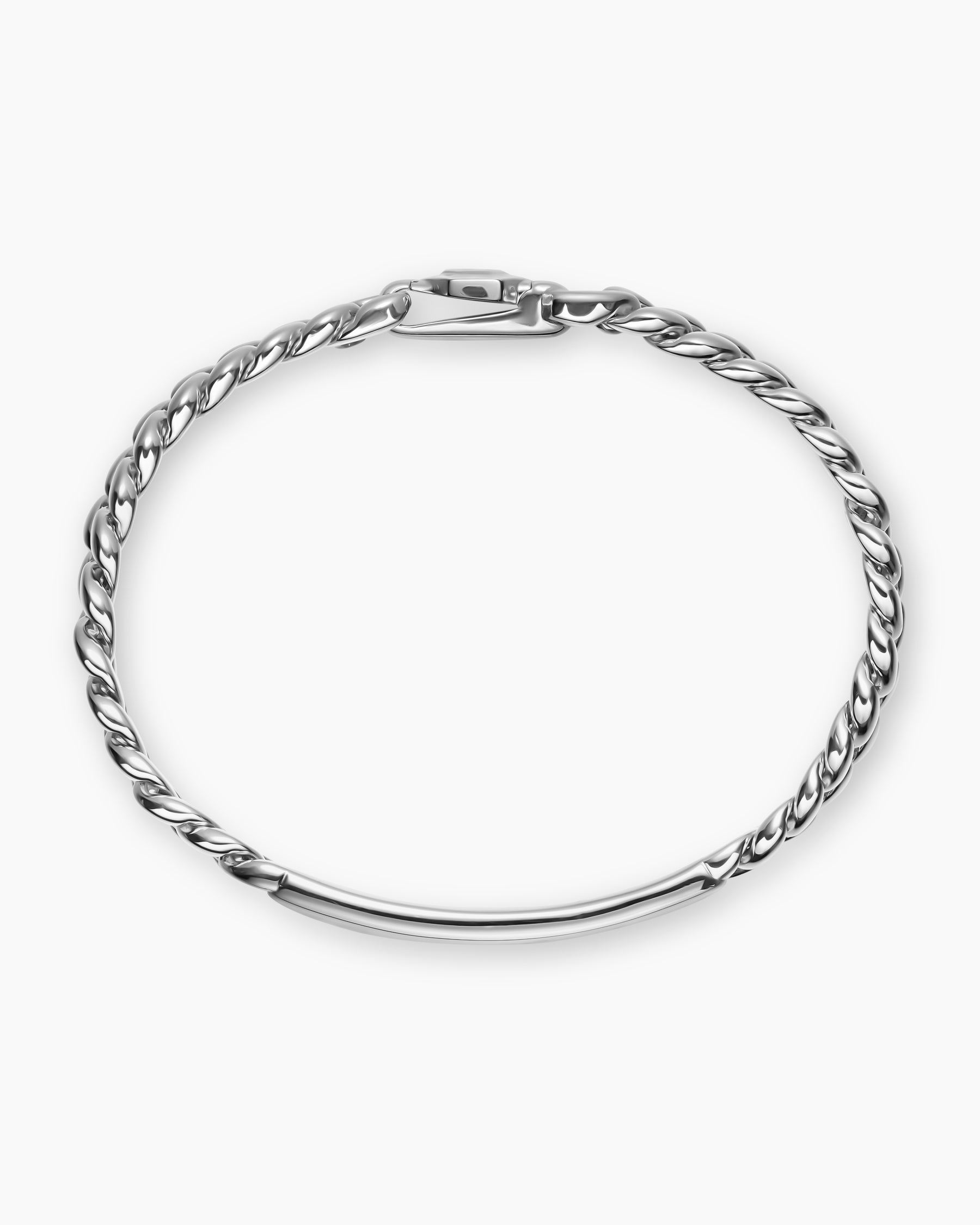 Curb Chain ID Bracelet in Sterling Silver, 7mm - Image 3