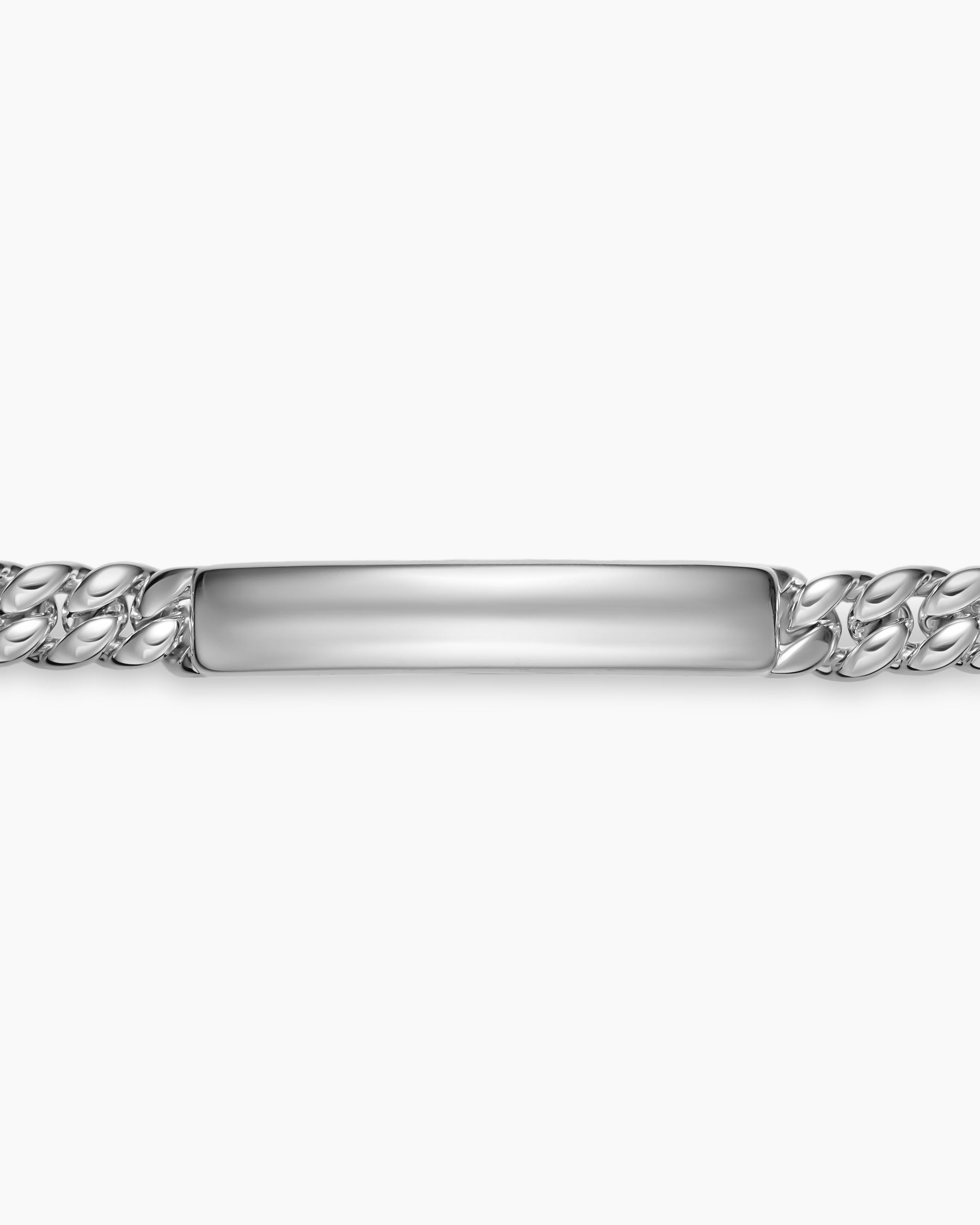 Curb Chain ID Bracelet in Sterling Silver, 7mm - Image 4