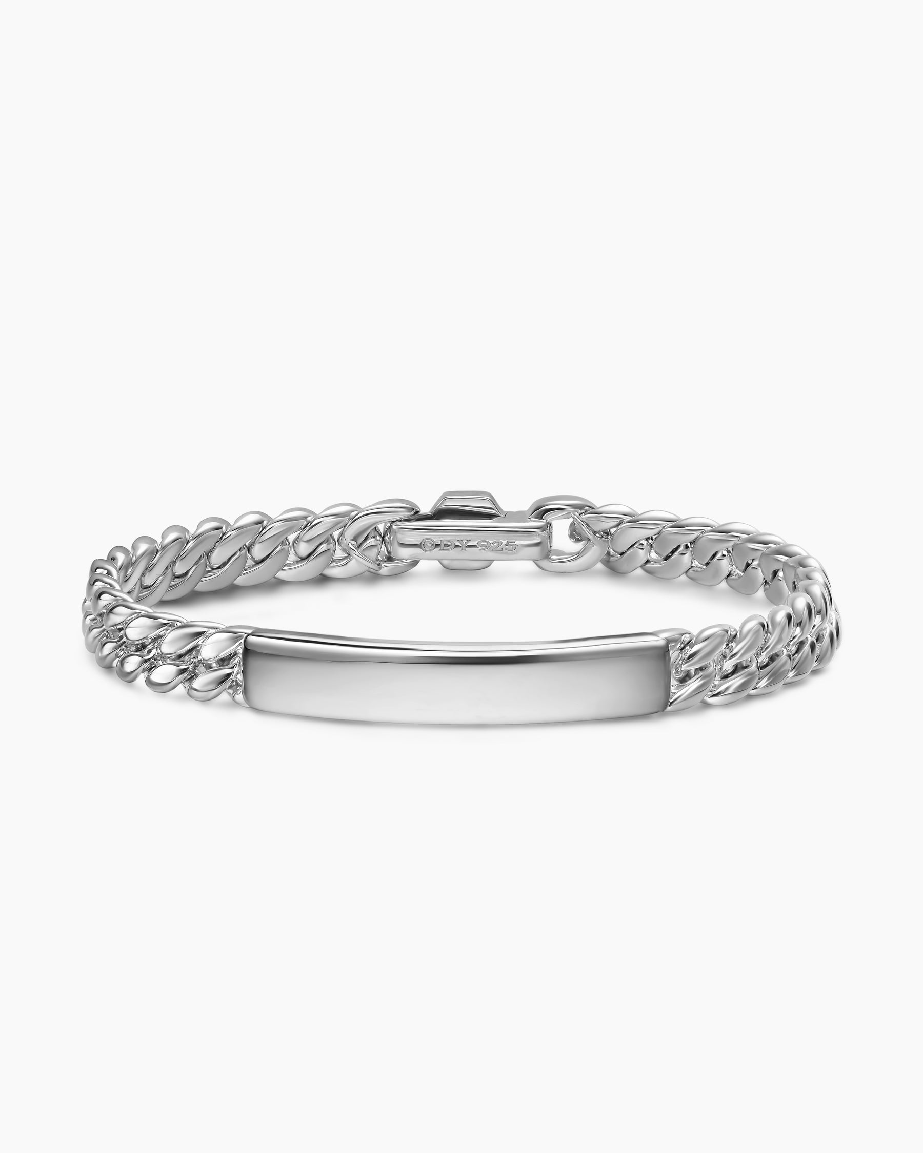 Curb Chain ID Bracelet in Sterling Silver, 7mm