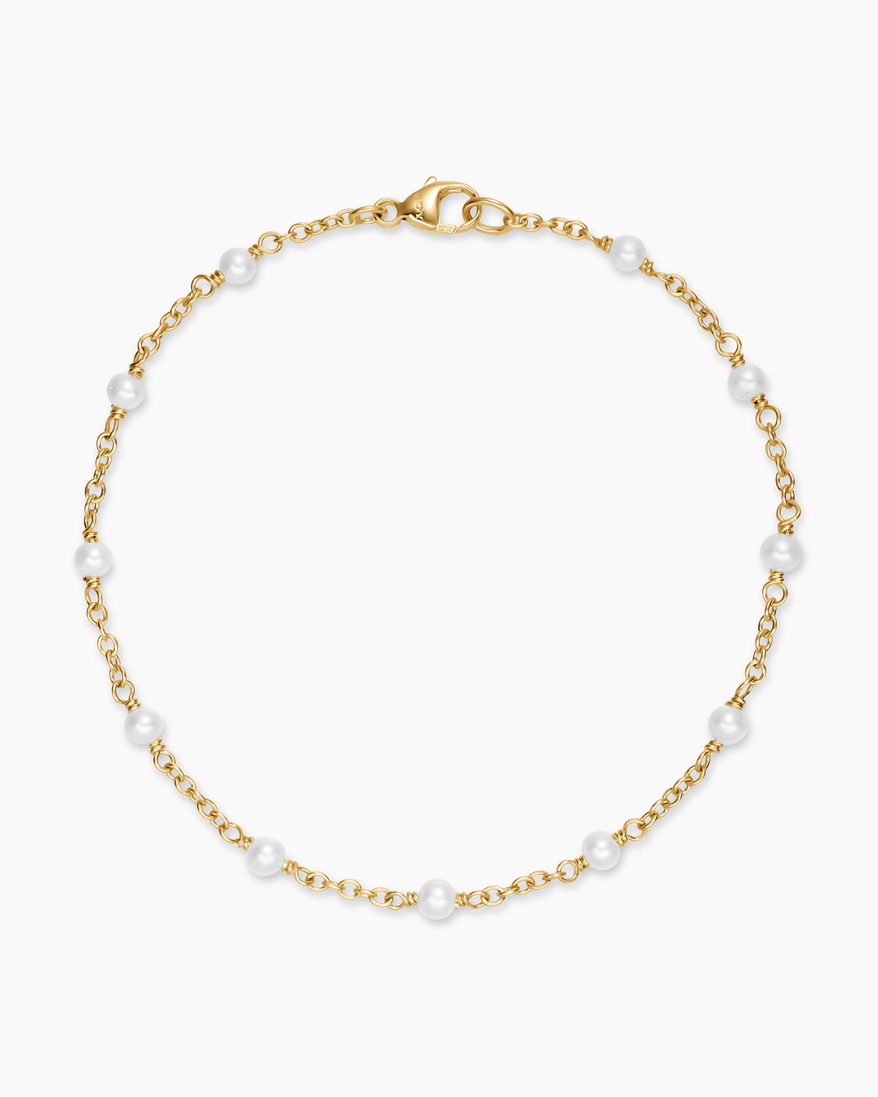 Pearl Classics Station Bracelet in 18K Yellow Gold, 3.5mm - Image 3