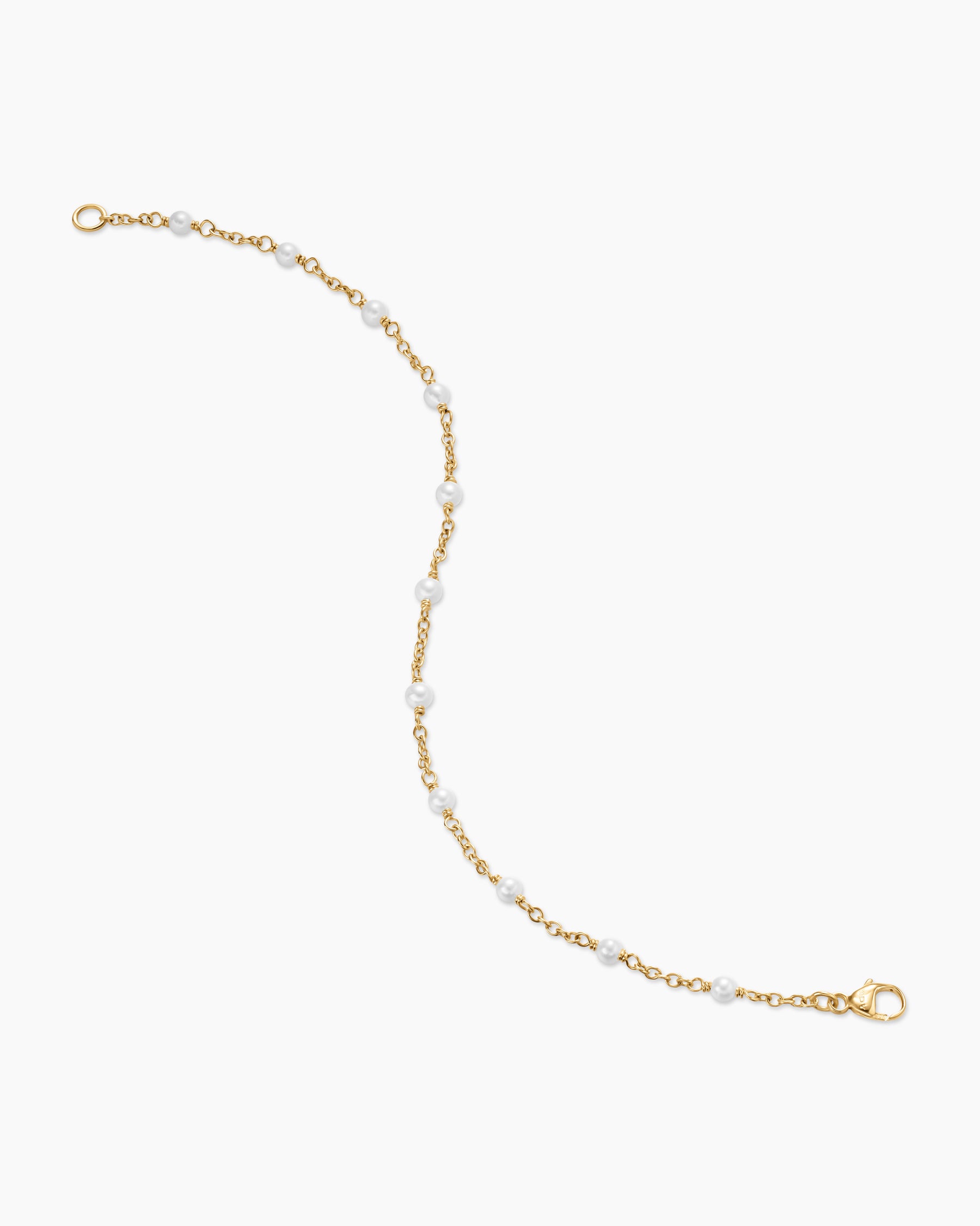 Pearl Classics Station Bracelet in 18K Yellow Gold, 3.5mm - Image 4