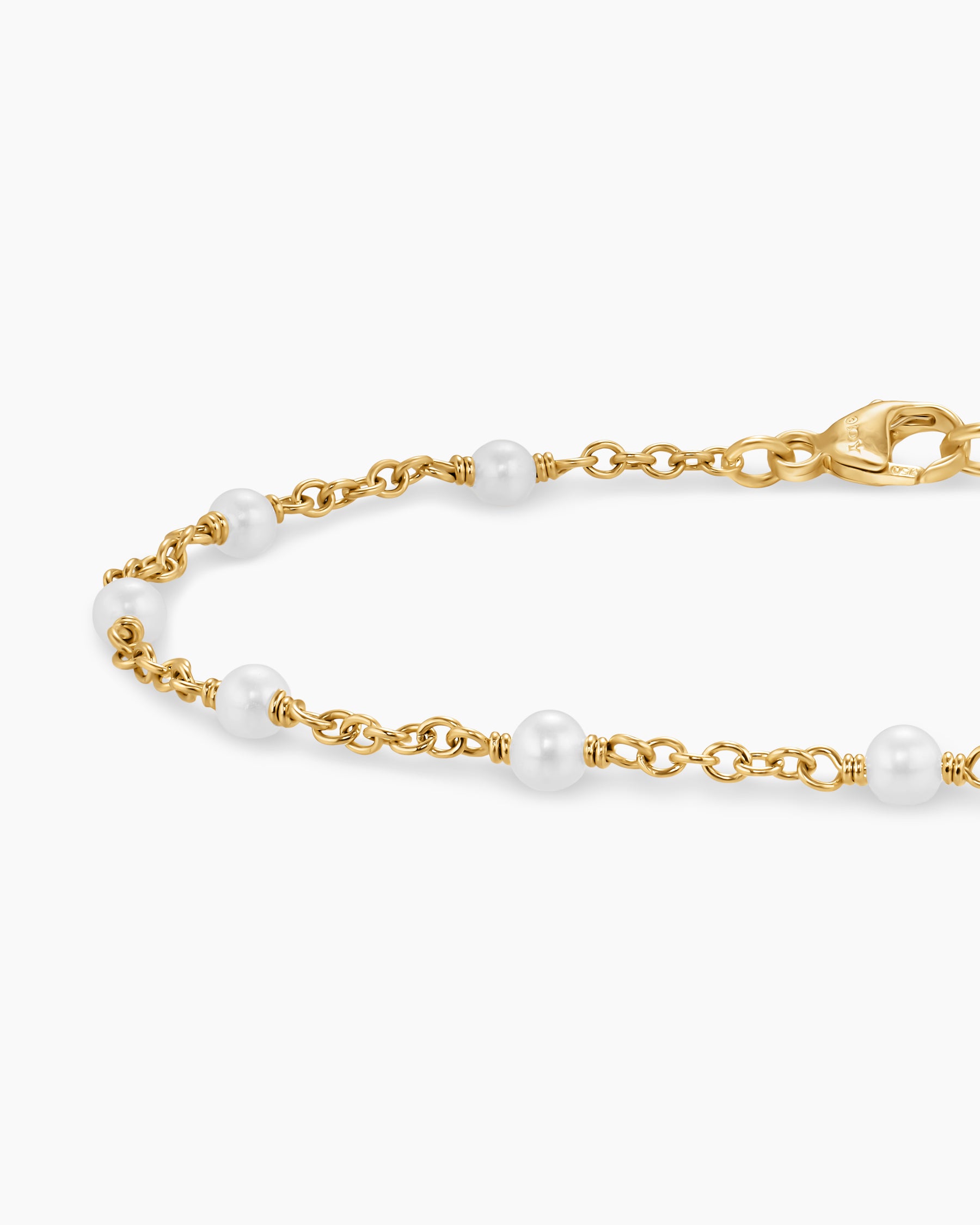 Pearl Classics Station Bracelet in 18K Yellow Gold, 3.5mm - Image 5
