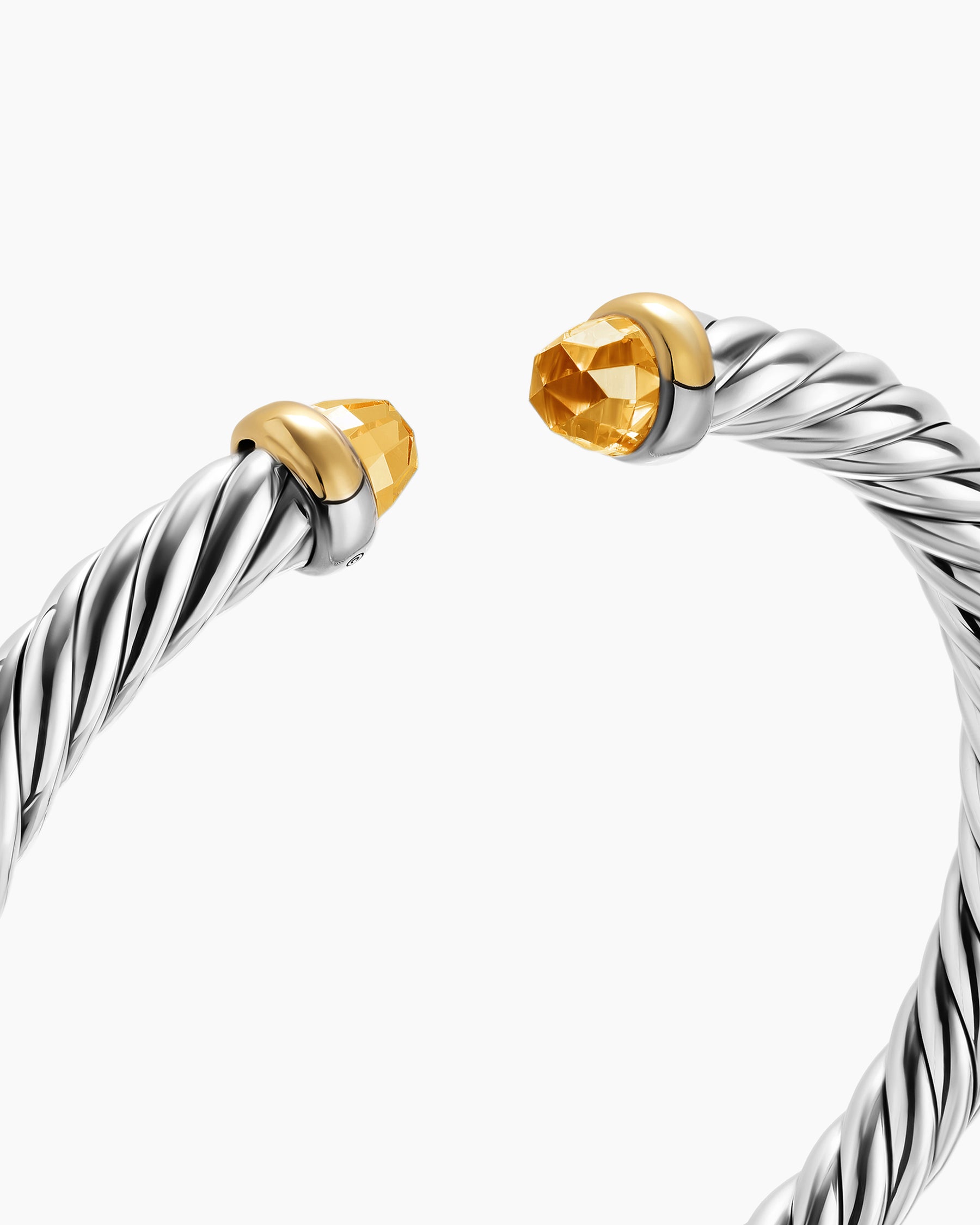 Cable Flex Bracelet in Sterling Silver with 14K Yellow Gold and Citrine, 6mm - Image 5
