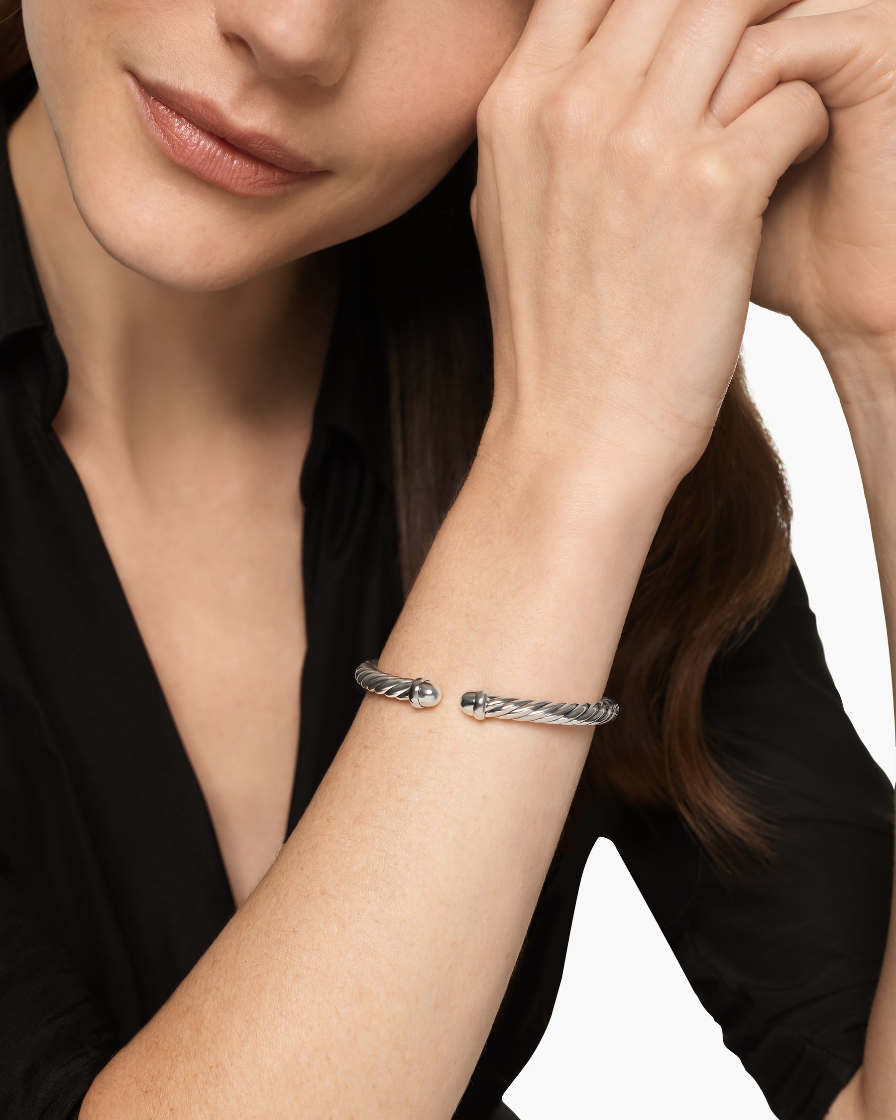 Alternative view of Cable Flex Bracelet in Sterling Silver, 6mm
