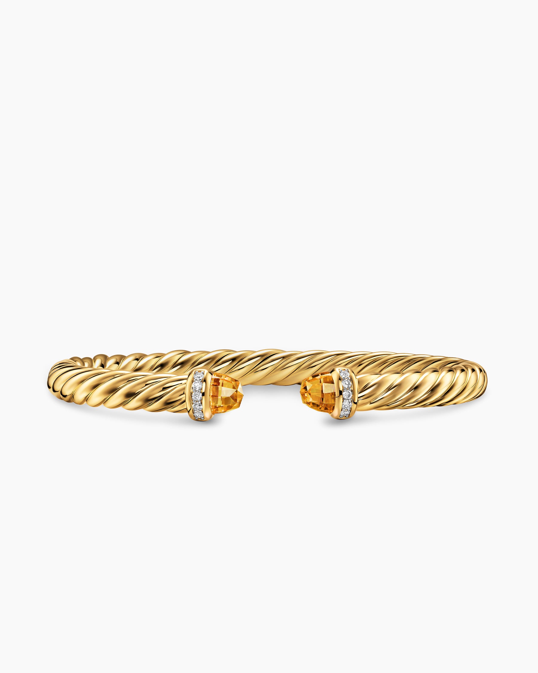 Cablespira Flex Bracelet in 18K Yellow Gold with Citrine and Diamonds, 6mm