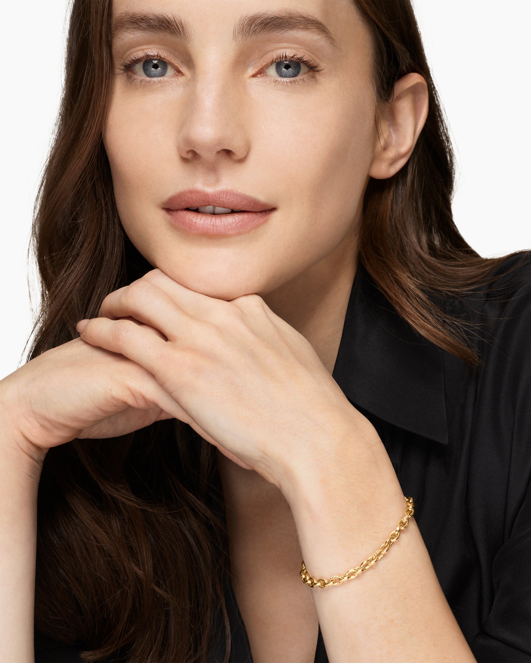 Alternative view of DY Mercer Petite Chain Bracelet in 18K Yellow Gold, 4.5mm