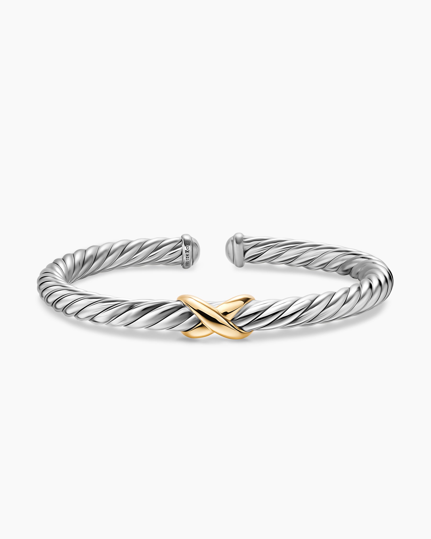 Cable Flex X Bracelet in Sterling Silver with 14K Yellow Gold, 6mm - Image 4