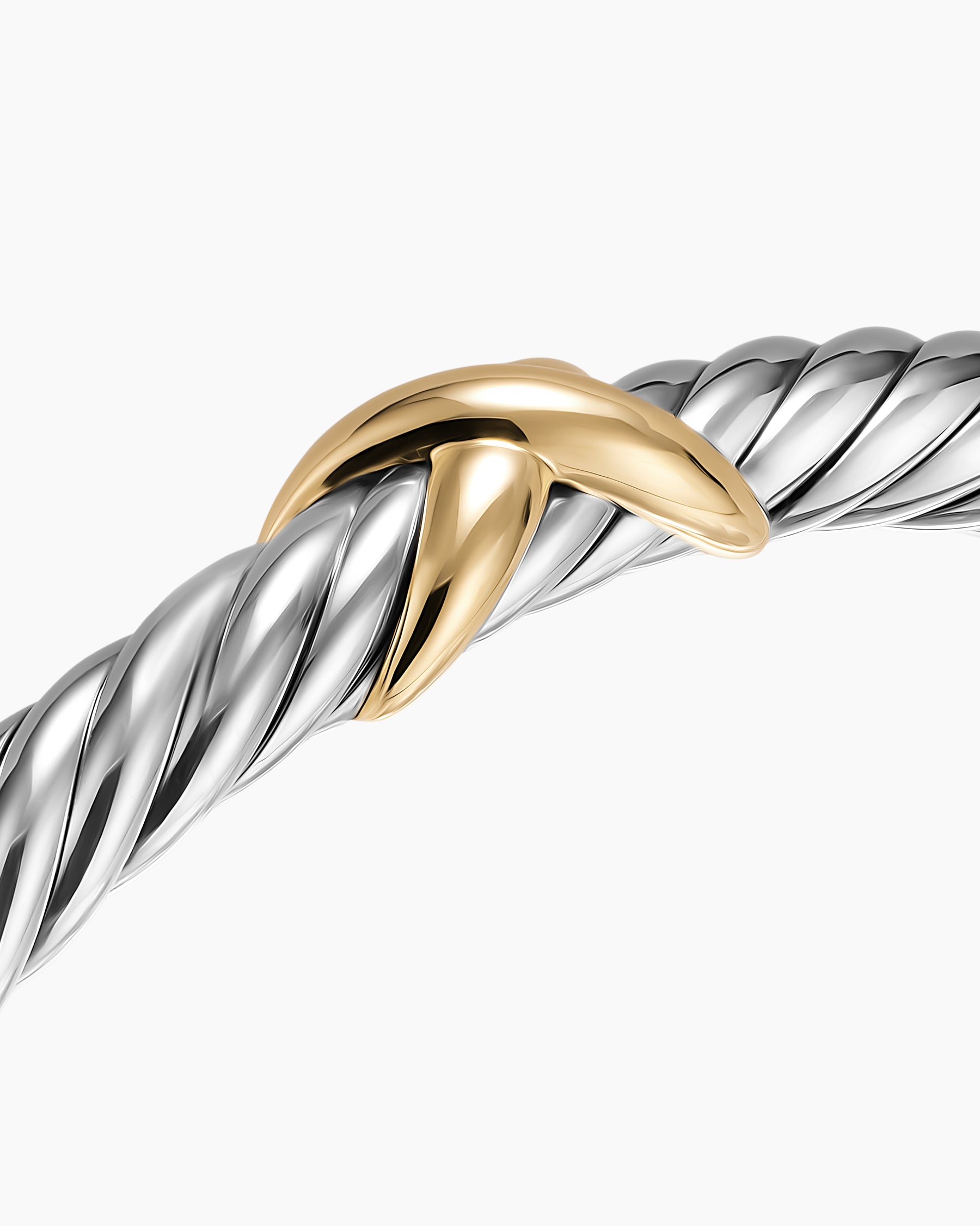 Cable Flex X Bracelet in Sterling Silver with 14K Yellow Gold, 6mm - Image 5