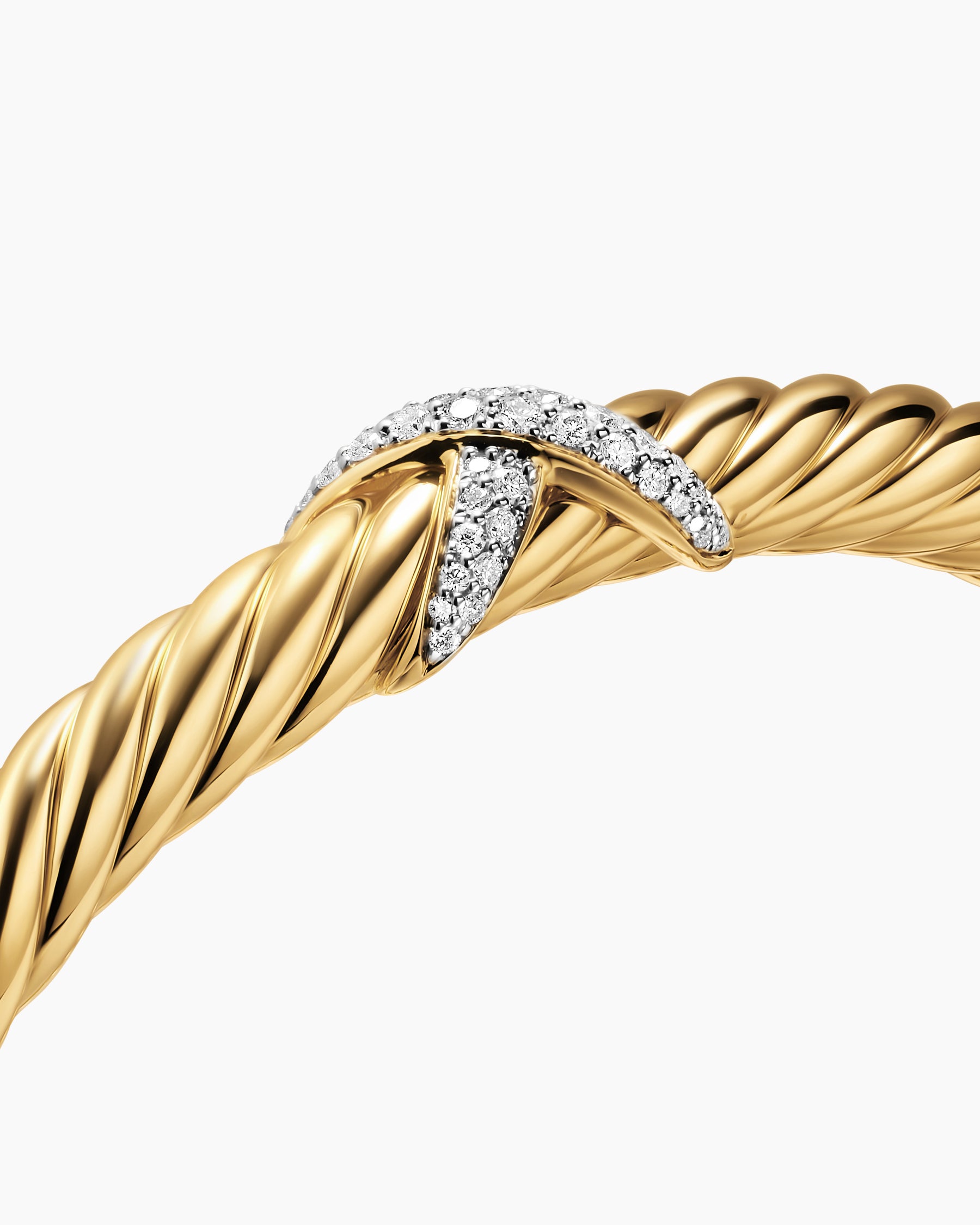 Cablespira Flex X Bracelet in 18K Yellow Gold with Diamonds, 6mm - Image 4