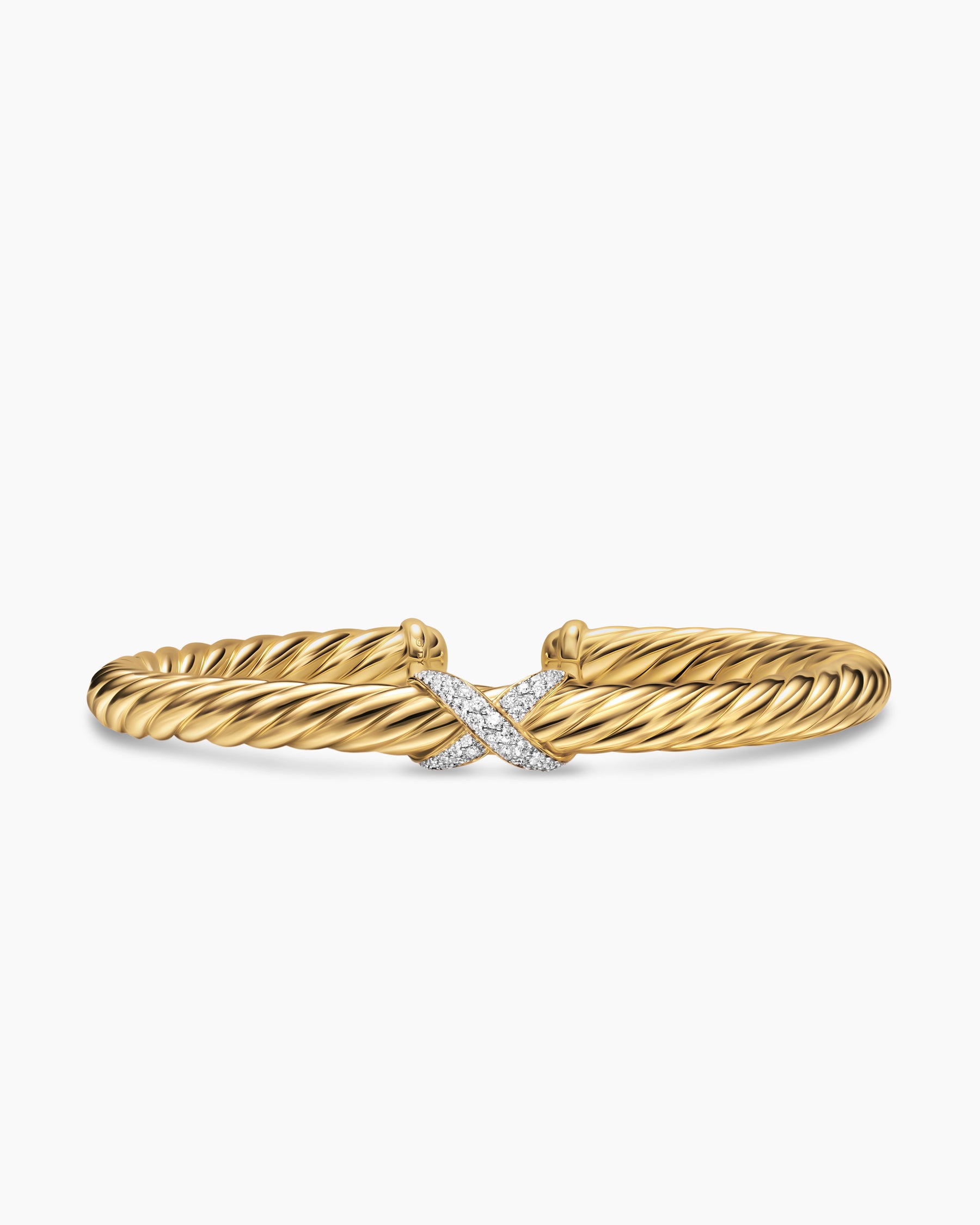 Cablespira Flex X Bracelet in 18K Yellow Gold with Diamonds, 6mm
