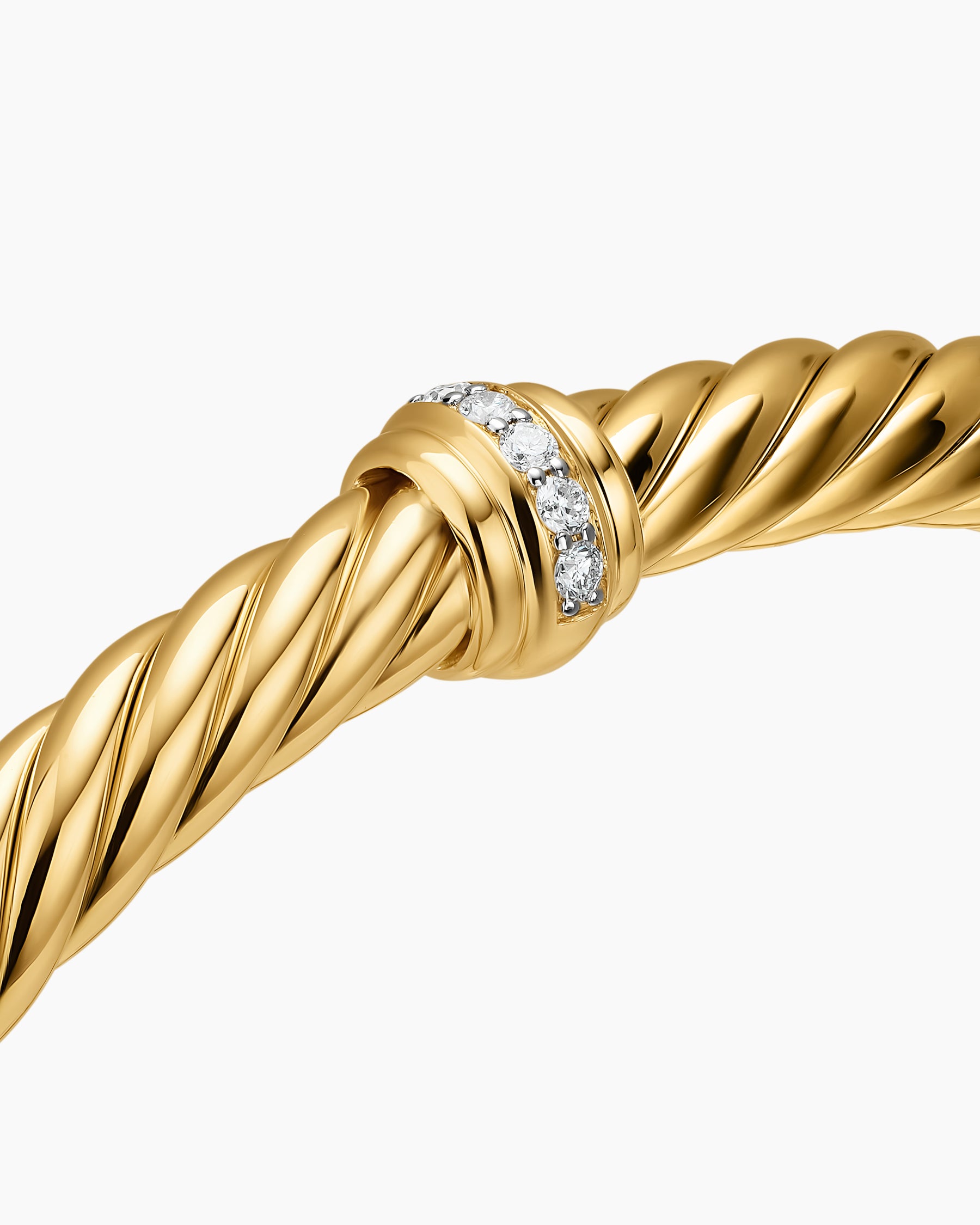 Cablespira Flex Center Station Bracelet in 18K Yellow Gold with Diamonds, 6mm - Image 5
