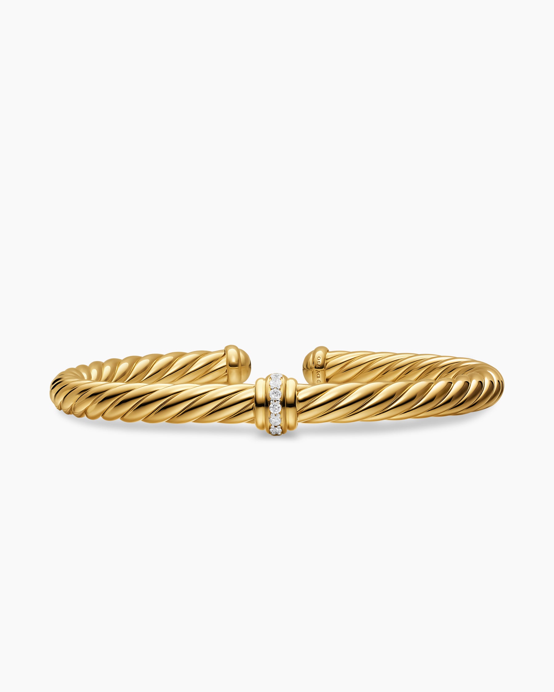 Cablespira Flex Center Station Bracelet in 18K Yellow Gold with Diamonds, 6mm