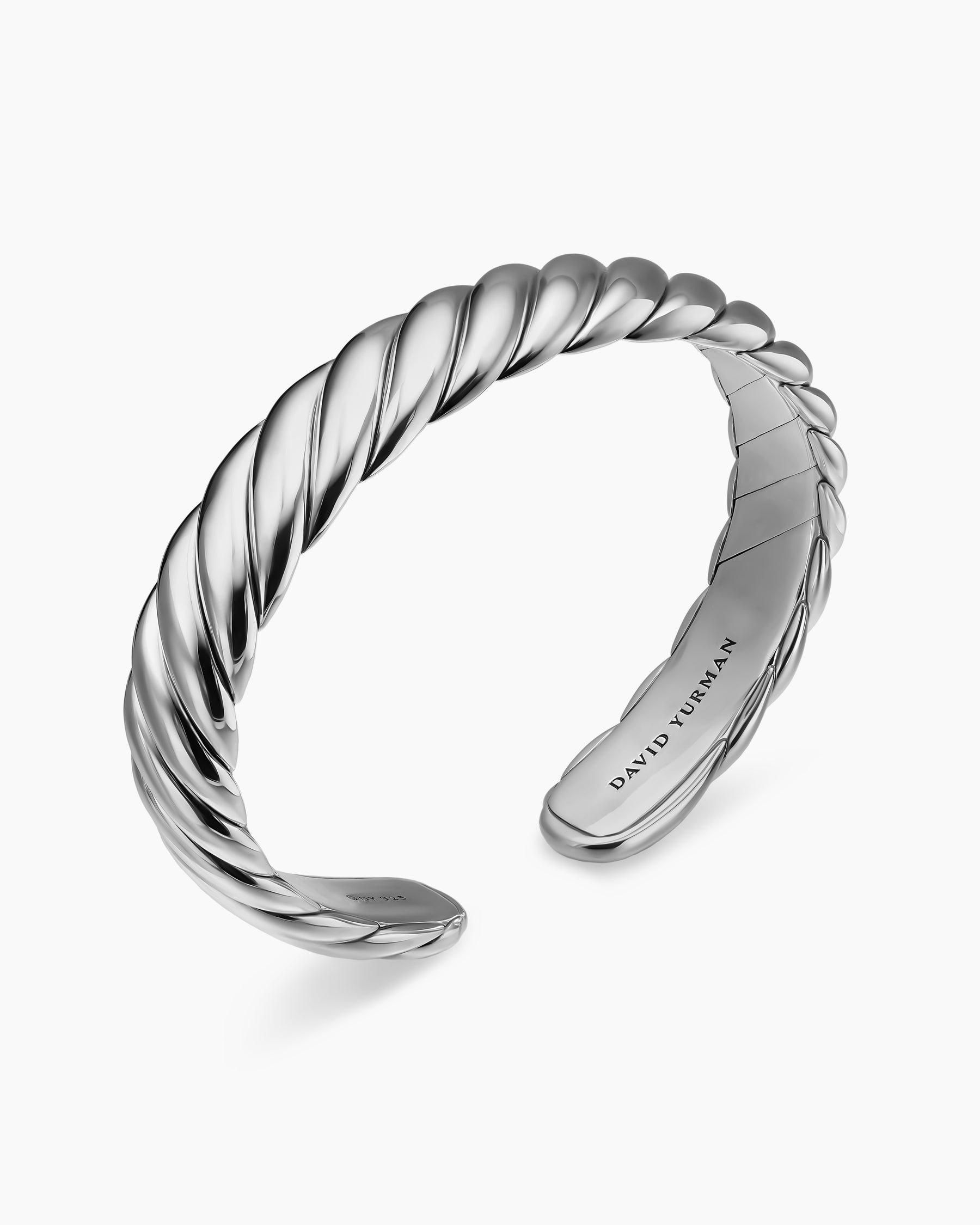 Alternative view of Sculpted Cable Flex Bracelet in Sterling Silver, 11mm