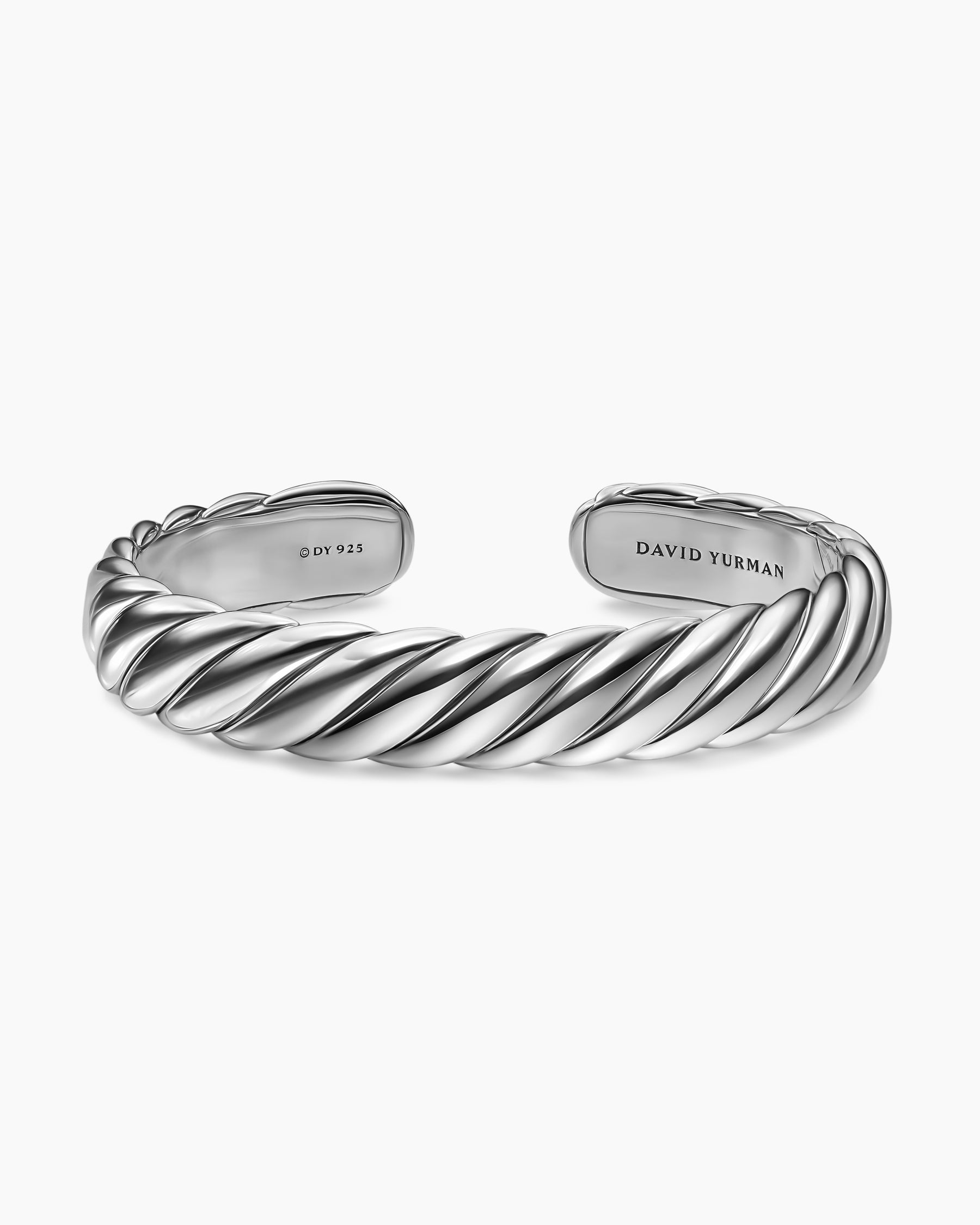 Sculpted Cable Flex Bracelet in Sterling Silver, 11mm - Image 3