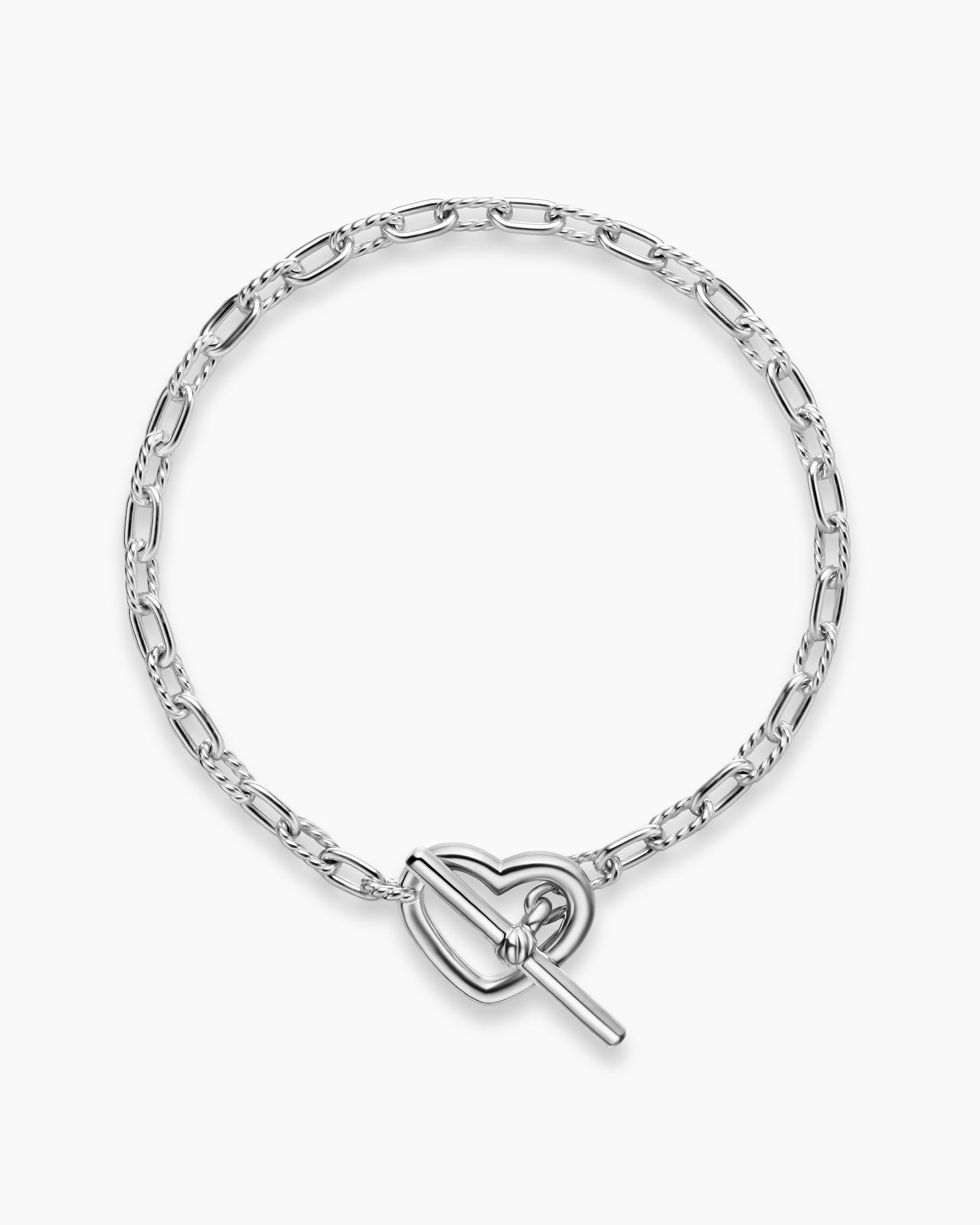 DY Madison Heart Toggle Chain Bracelet in Sterling Silver, 3mm - Image 3