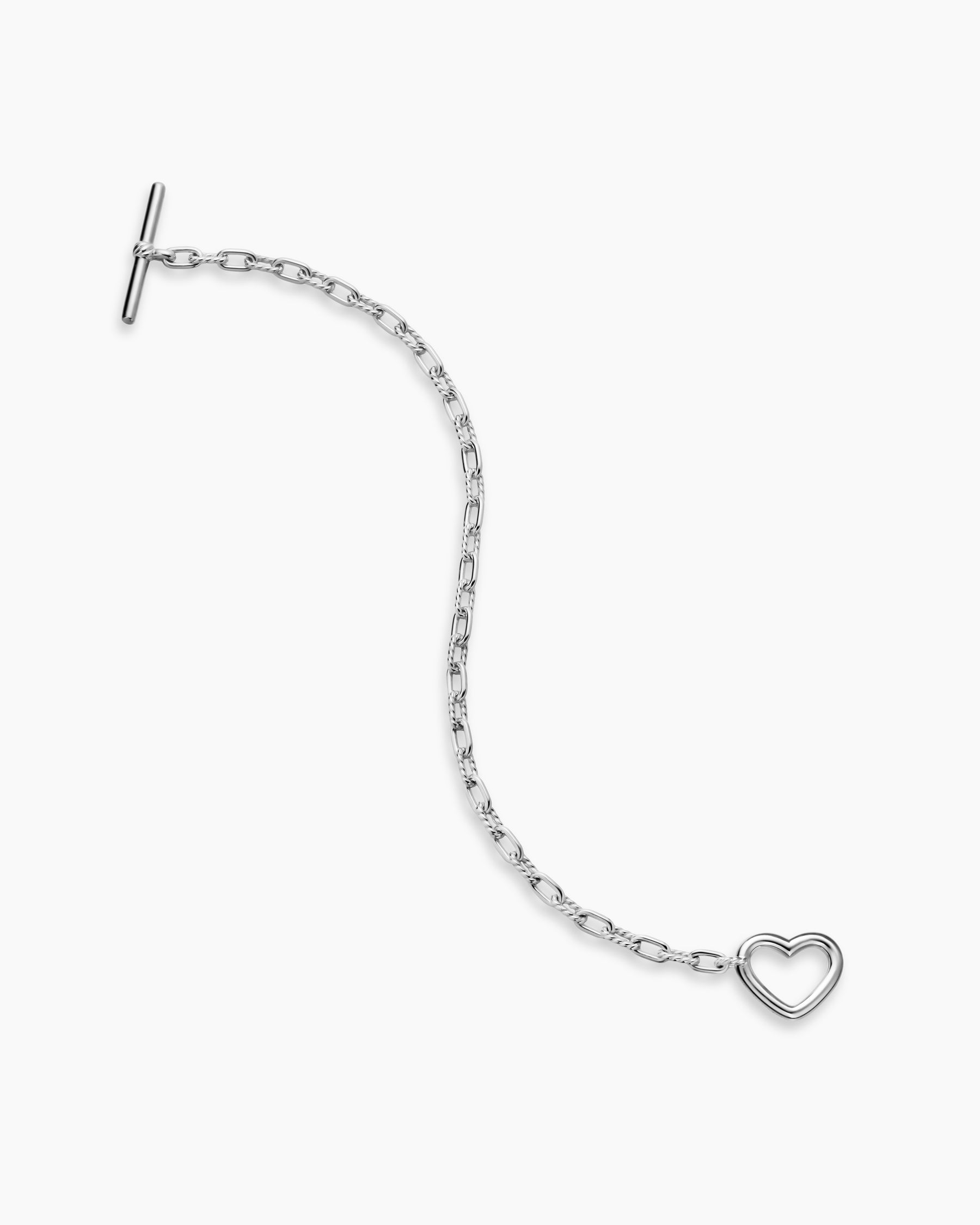 DY Madison Heart Toggle Chain Bracelet in Sterling Silver, 3mm - Image 4