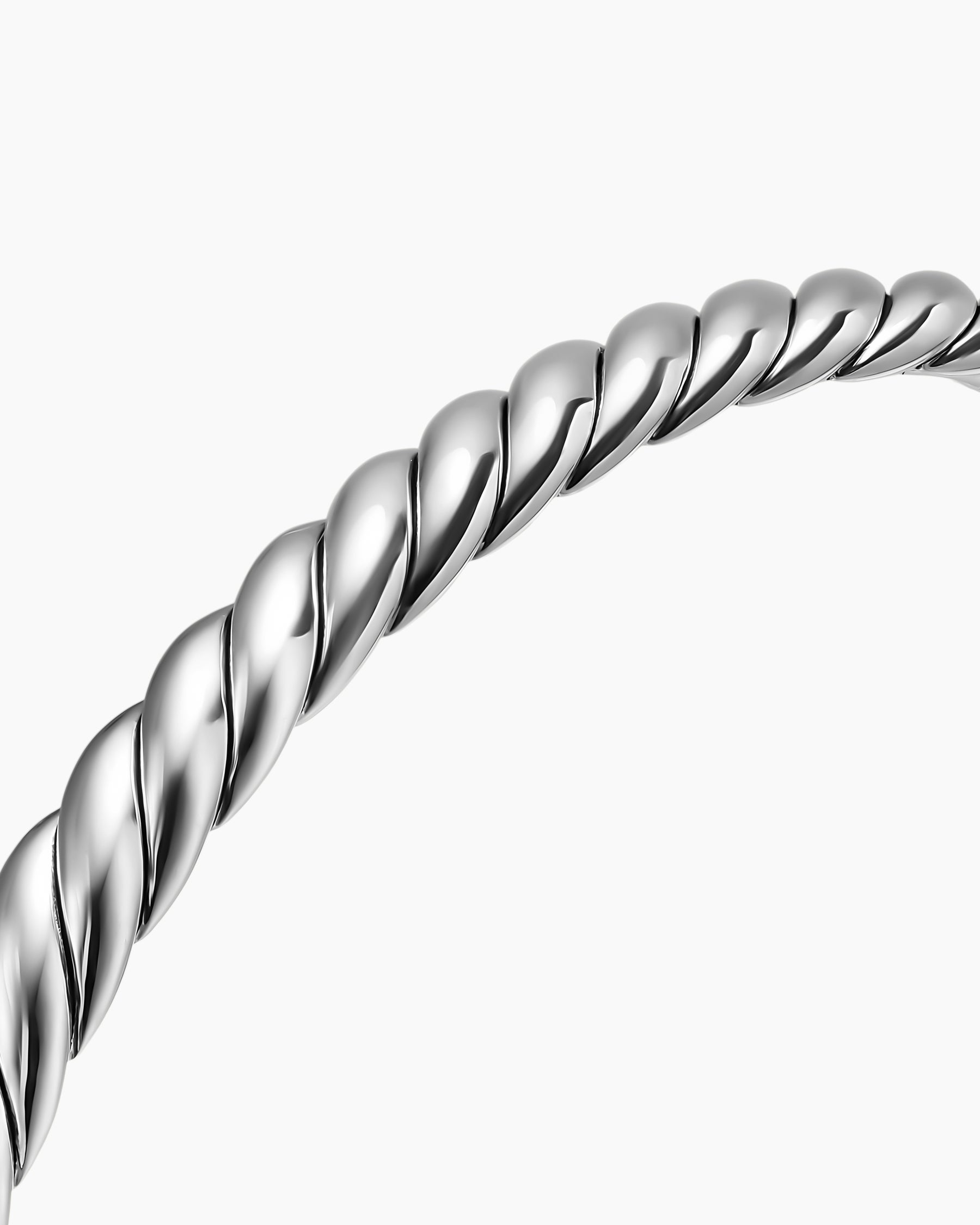 Sculpted Cable Flex Bracelet in Sterling Silver, 5mm - Image 4