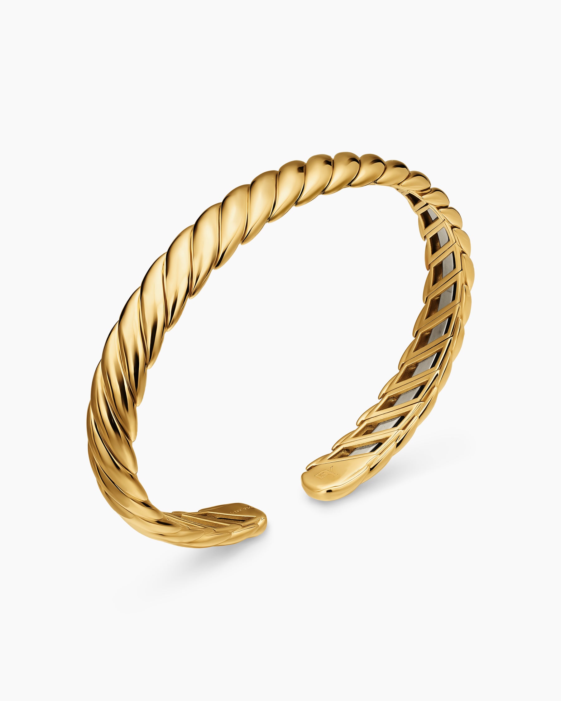 Alternative view of Sculpted Cable Flex Bracelet in 18K Yellow Gold, 7.5mm