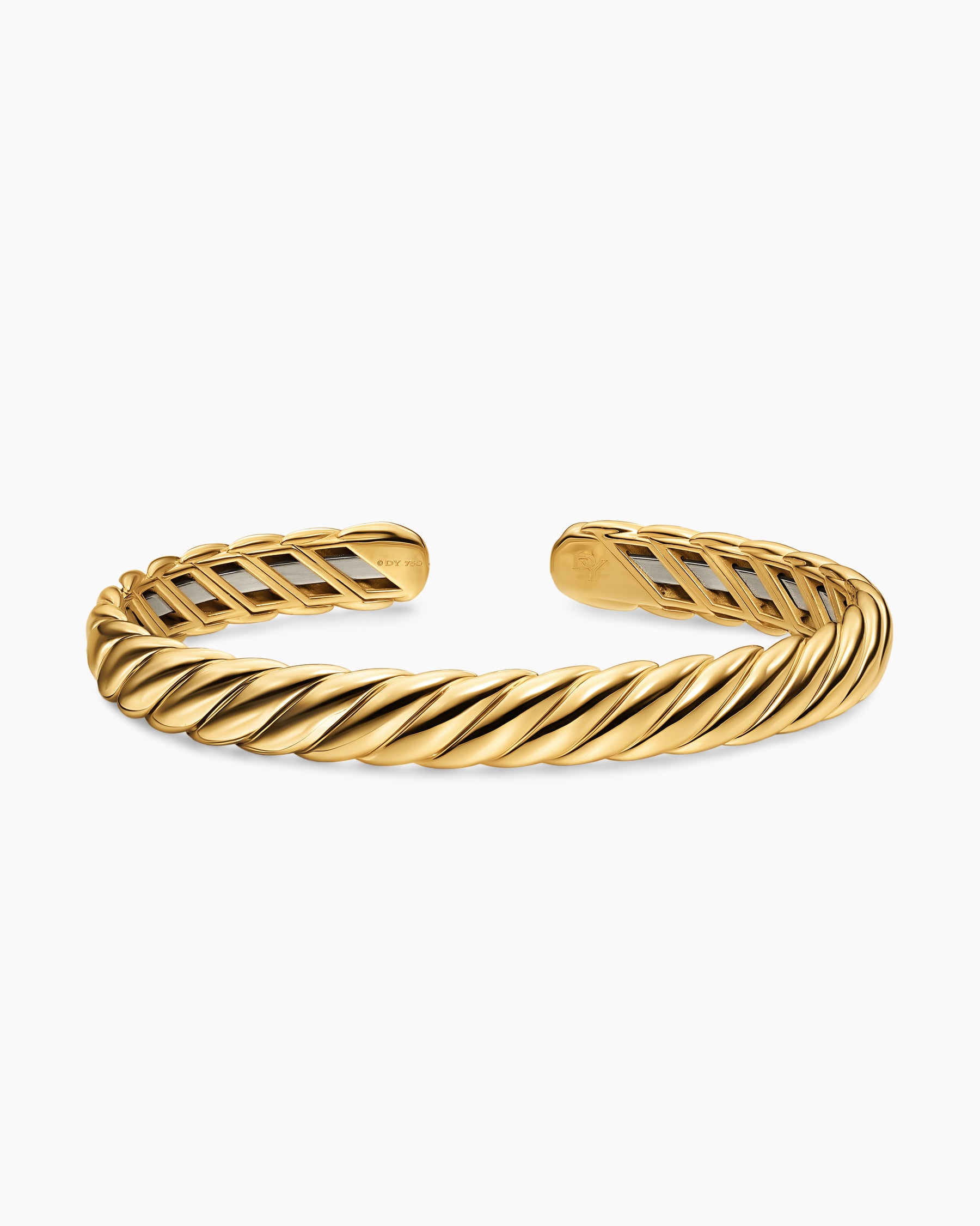 Sculpted Cable Flex Bracelet in 18K Yellow Gold, 7.5mm - Image 3