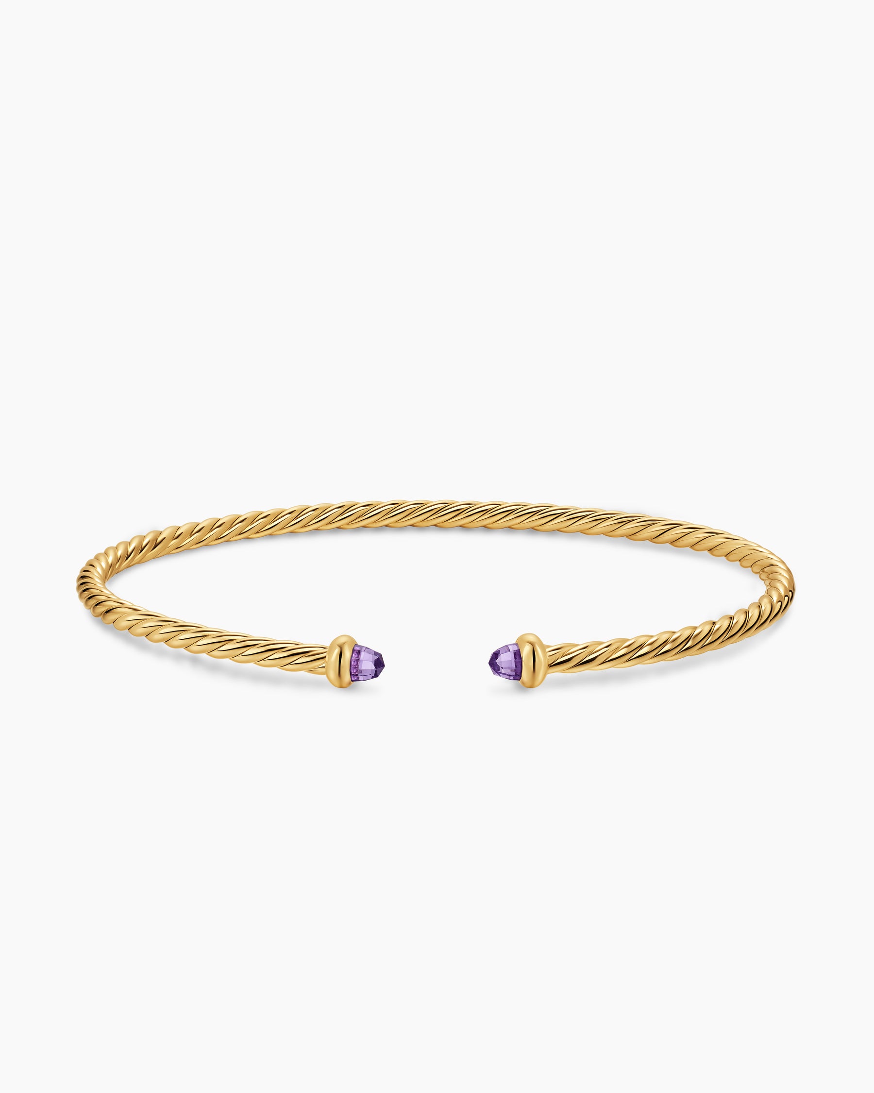 Micro Cablespira Flex Bracelet in 18K Yellow Gold with Amethyst, 2.6mm - Image 4