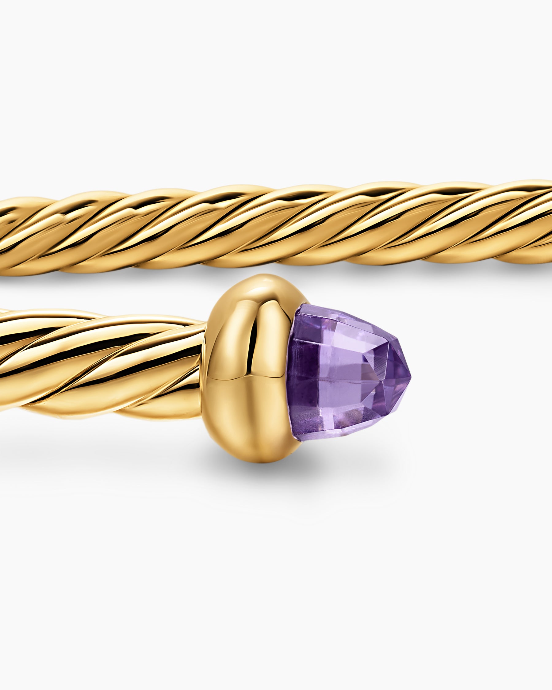 Micro Cablespira Flex Bracelet in 18K Yellow Gold with Amethyst, 2.6mm - Image 6