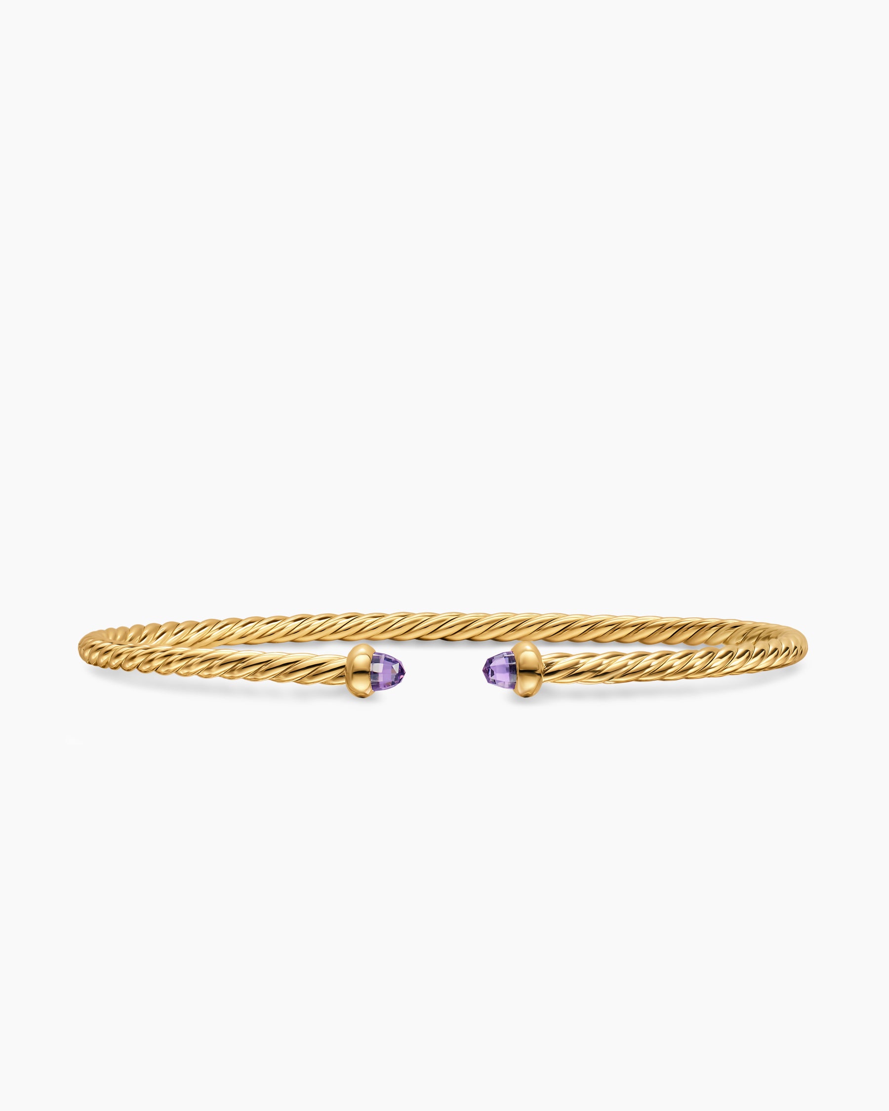 Micro Cablespira Flex Bracelet in 18K Yellow Gold with Amethyst, 2.6mm
