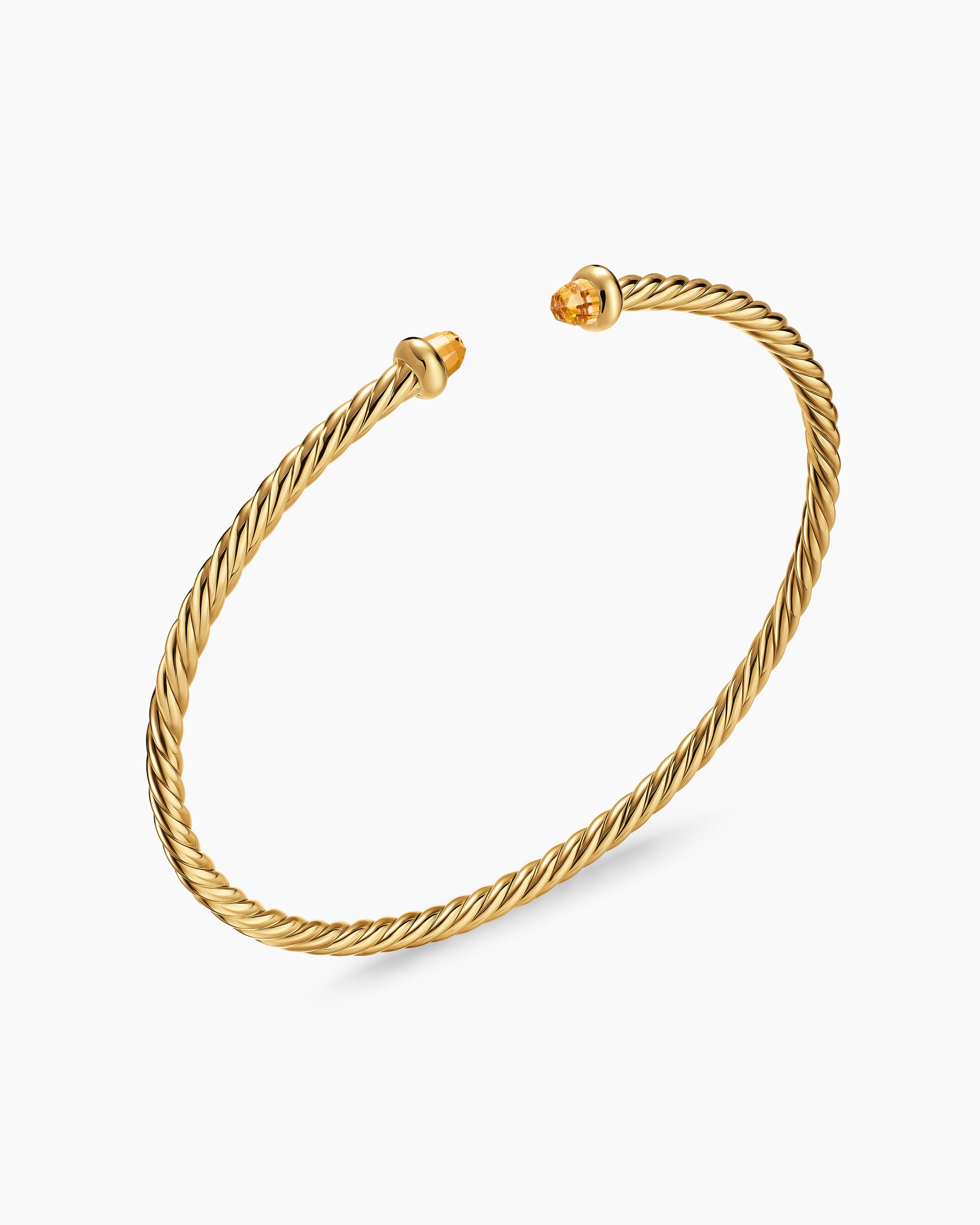 Micro Cablespira Flex Bracelet in 18K Yellow Gold with Citrine, 2.6mm - Image 3