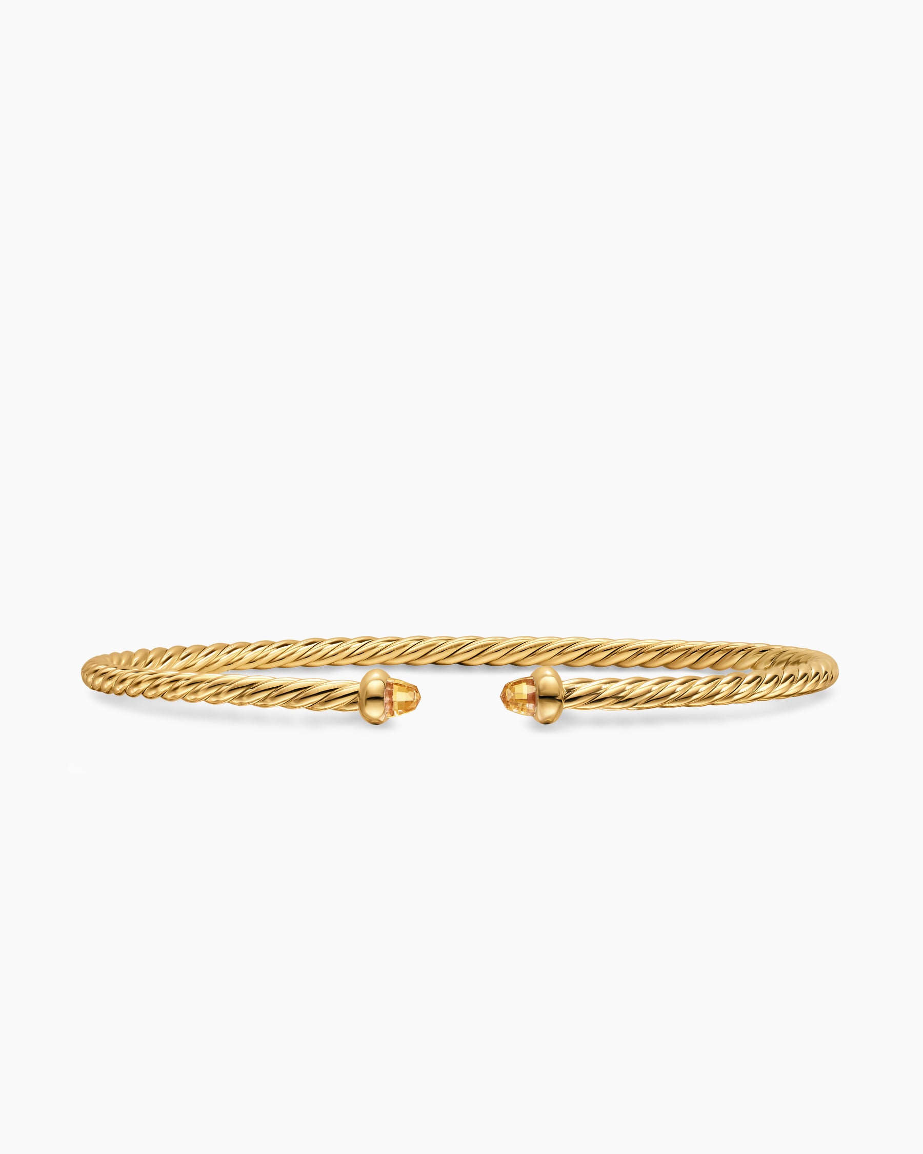 Micro Cablespira Flex Bracelet in 18K Yellow Gold with Citrine, 2.6mm