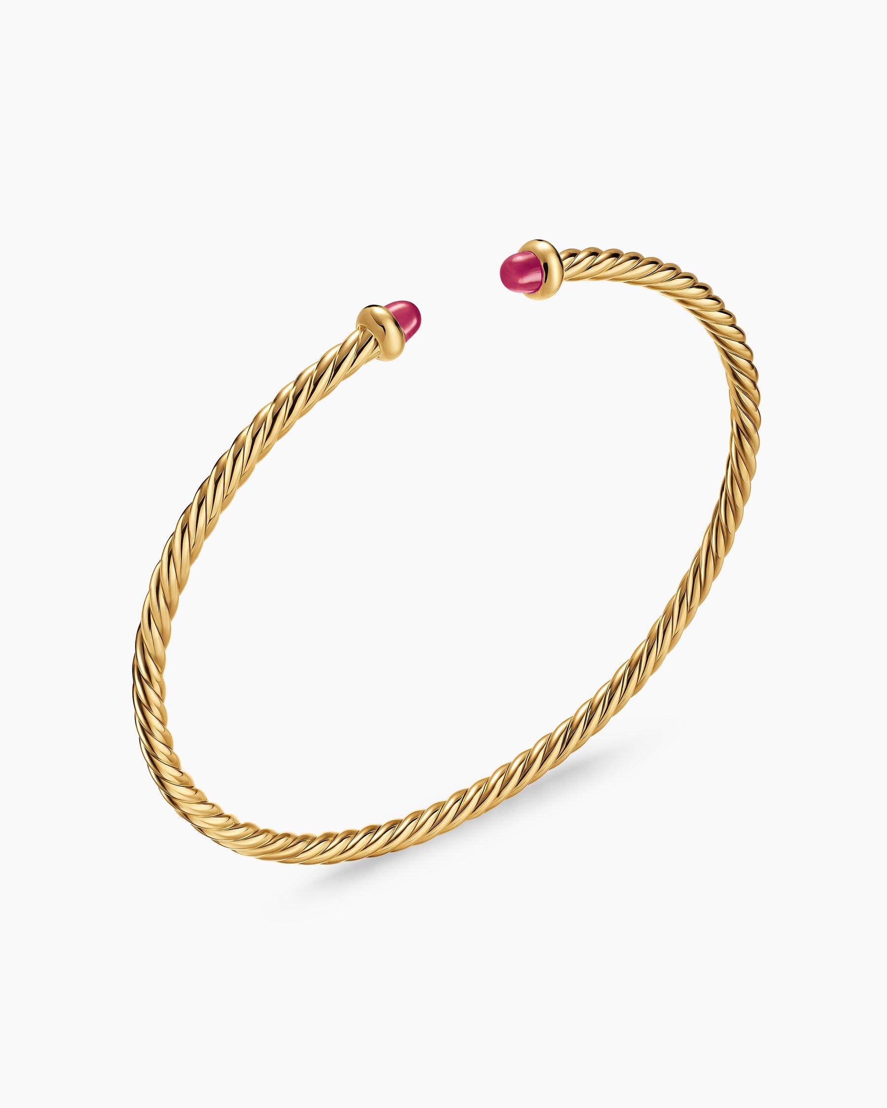 Micro Cablespira Flex Bracelet in 18K Yellow Gold with Rubies, 2.6mm - Image 3