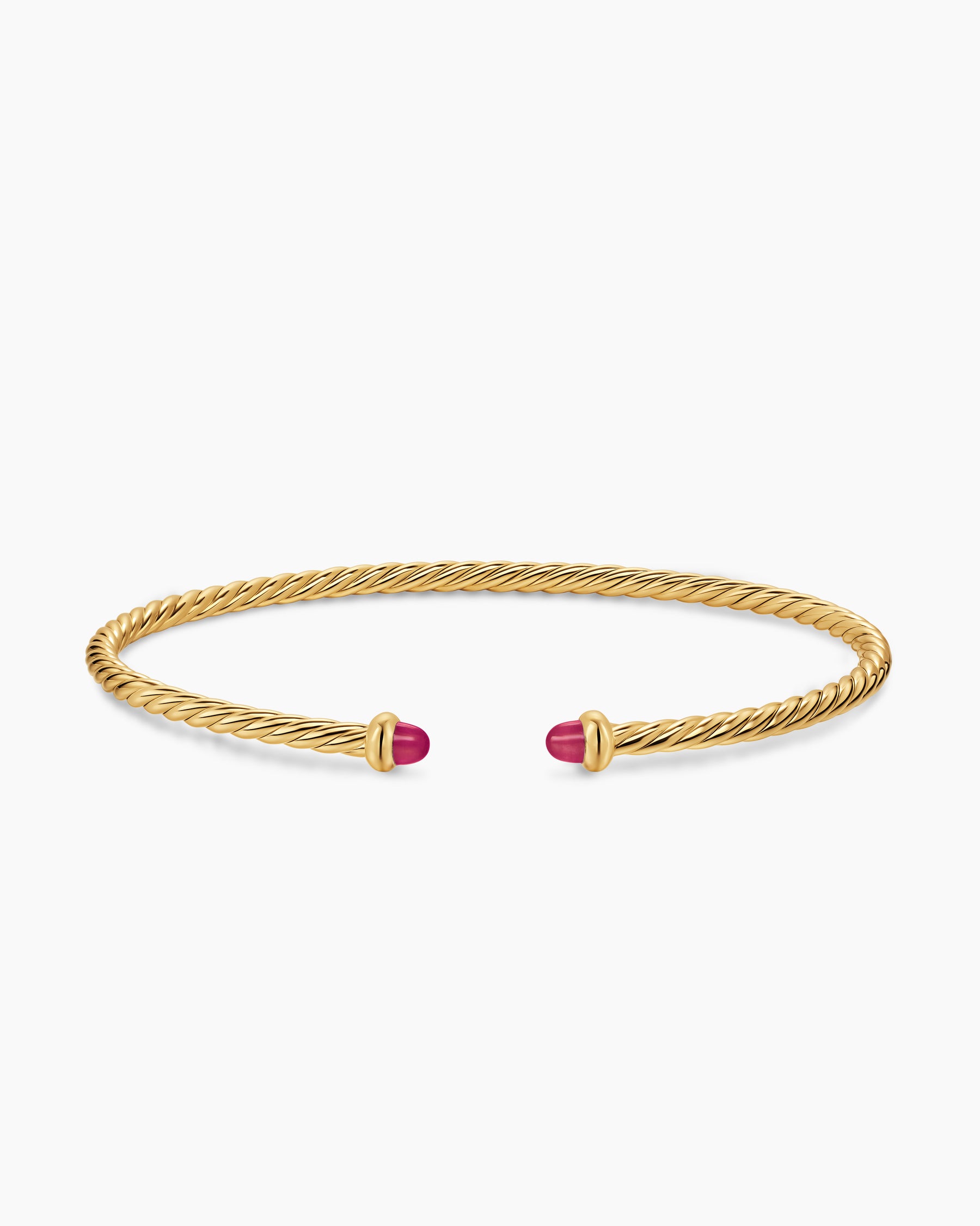 Micro Cablespira Flex Bracelet in 18K Yellow Gold with Rubies, 2.6mm - Image 4