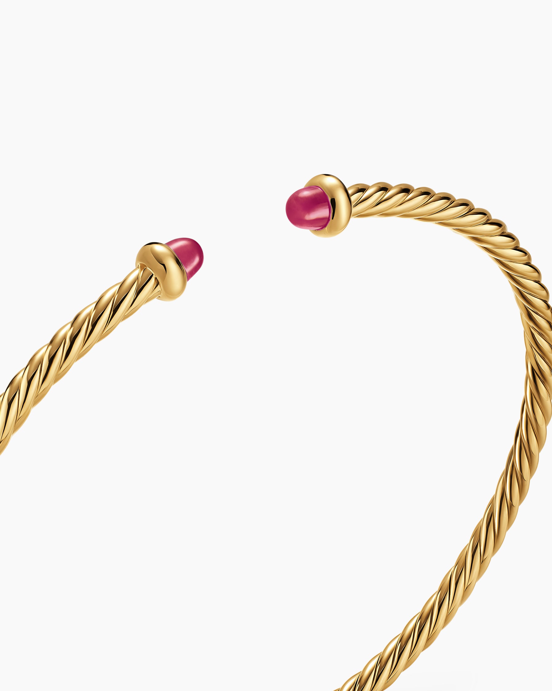 Micro Cablespira Flex Bracelet in 18K Yellow Gold with Rubies, 2.6mm - Image 5