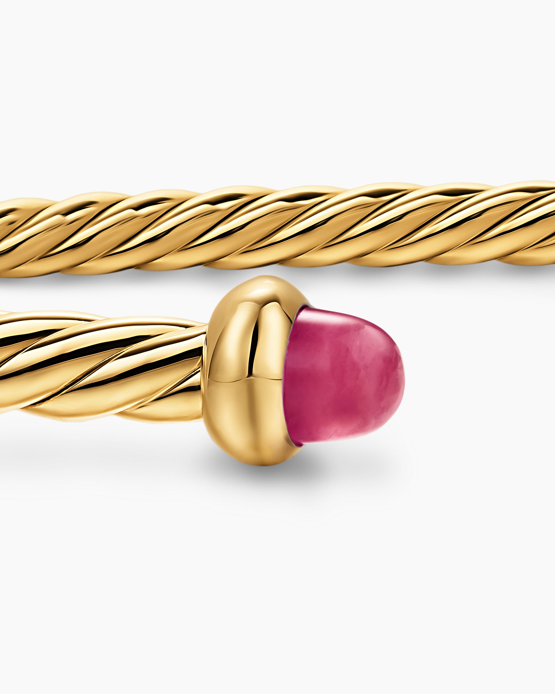 Micro Cablespira Flex Bracelet in 18K Yellow Gold with Rubies, 2.6mm - Image 6