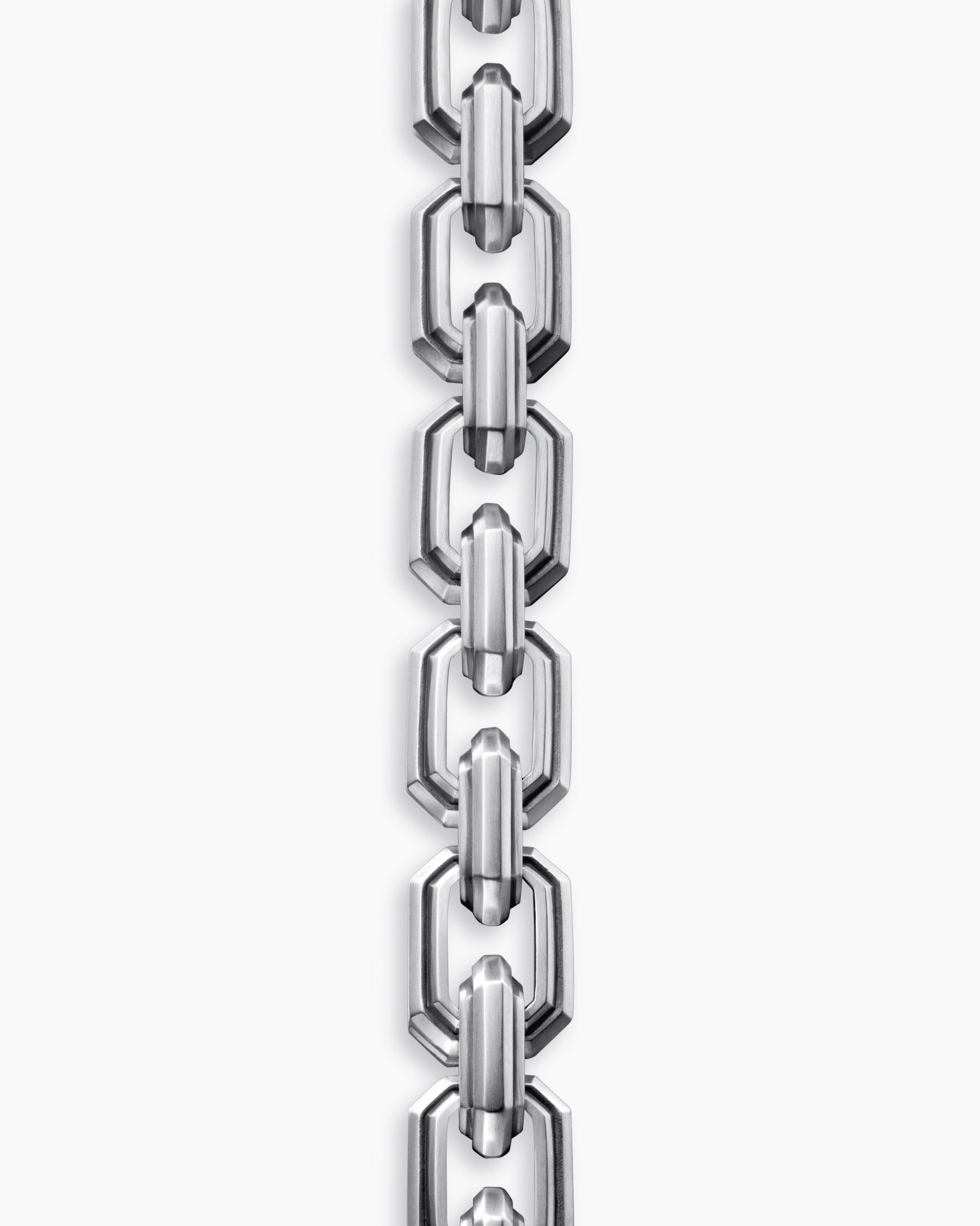 Faceted Flat Link Bracelet in Sterling Silver, 11mm - Image 5