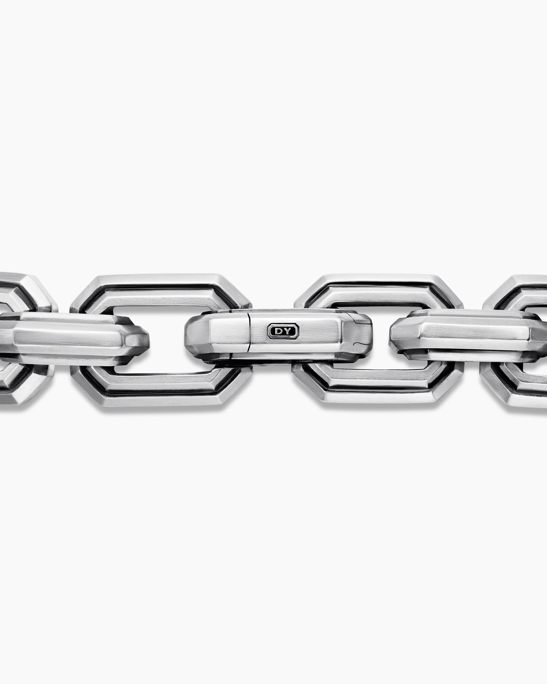 Faceted Flat Link Bracelet in Sterling Silver, 11mm - Image 7