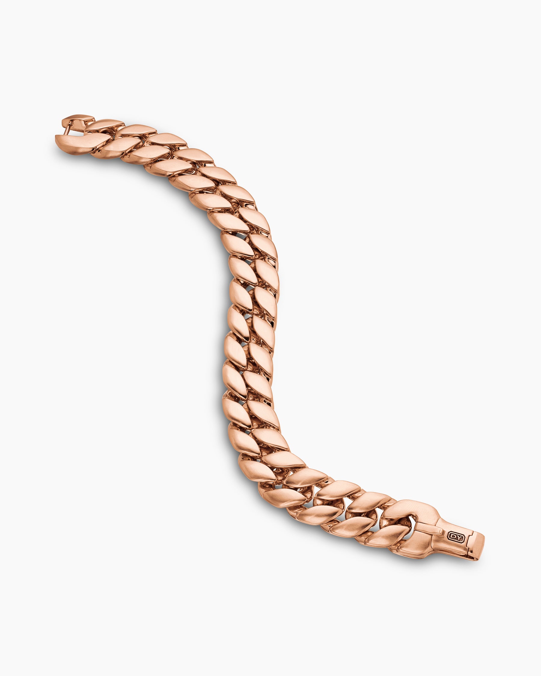 Curb Chain Bracelet in 18K Rose Gold, 14.5mm - Image 3