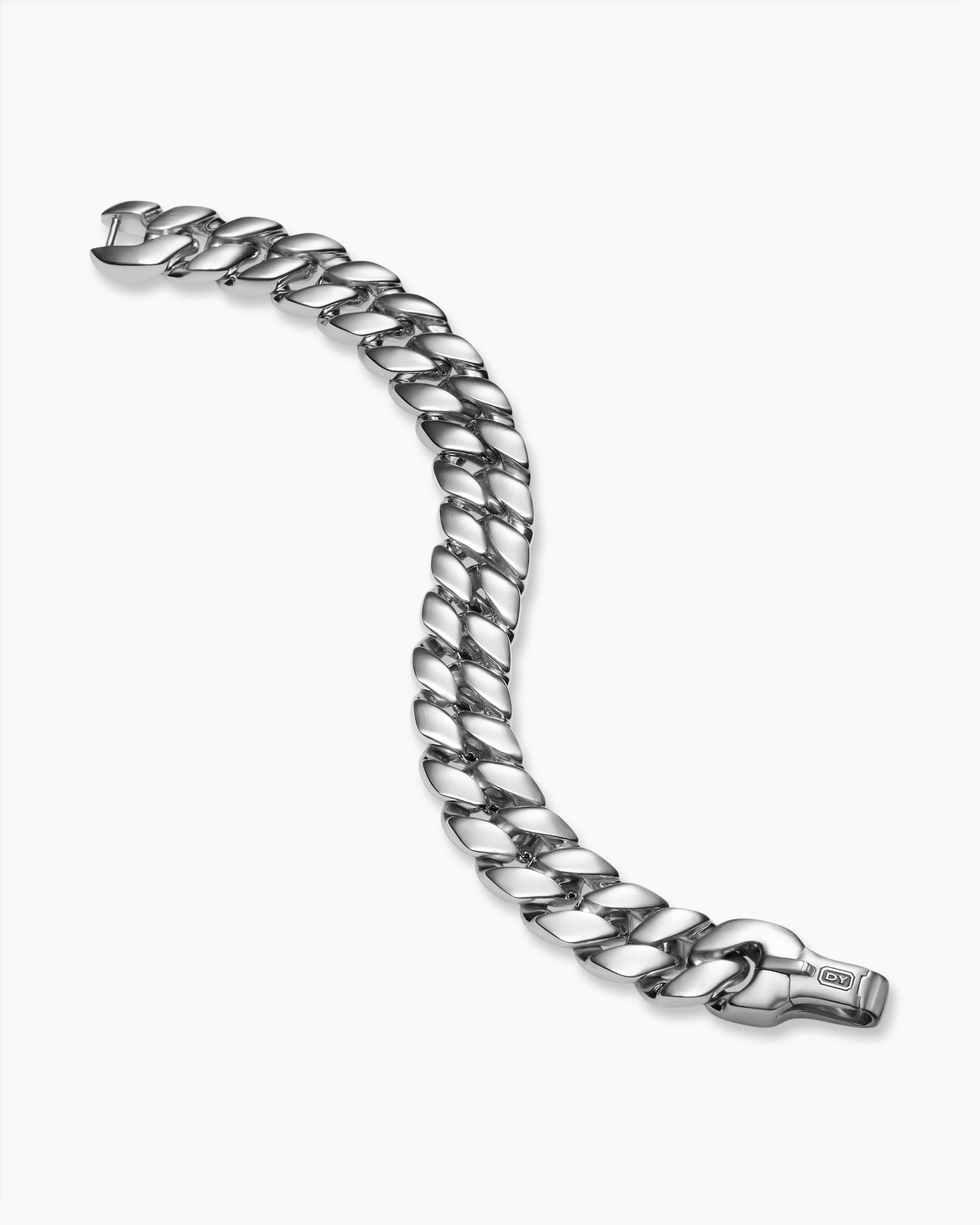 Curb Chain Bracelet in Platinum, 14.5mm - Image 3