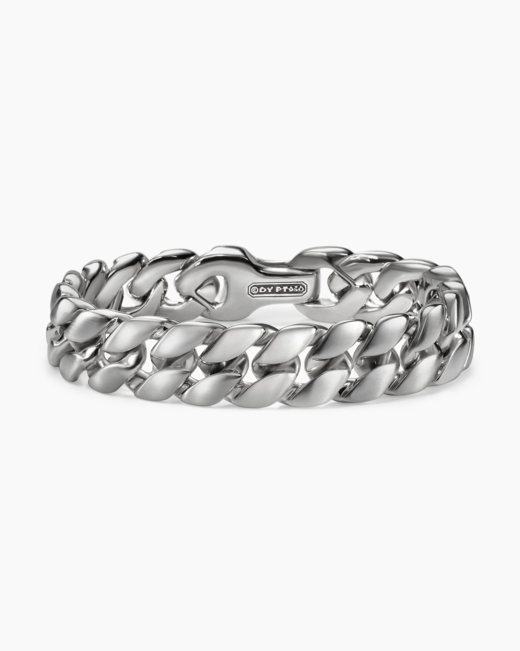 Curb Chain Bracelet in Platinum, 14.5mm - Image 4