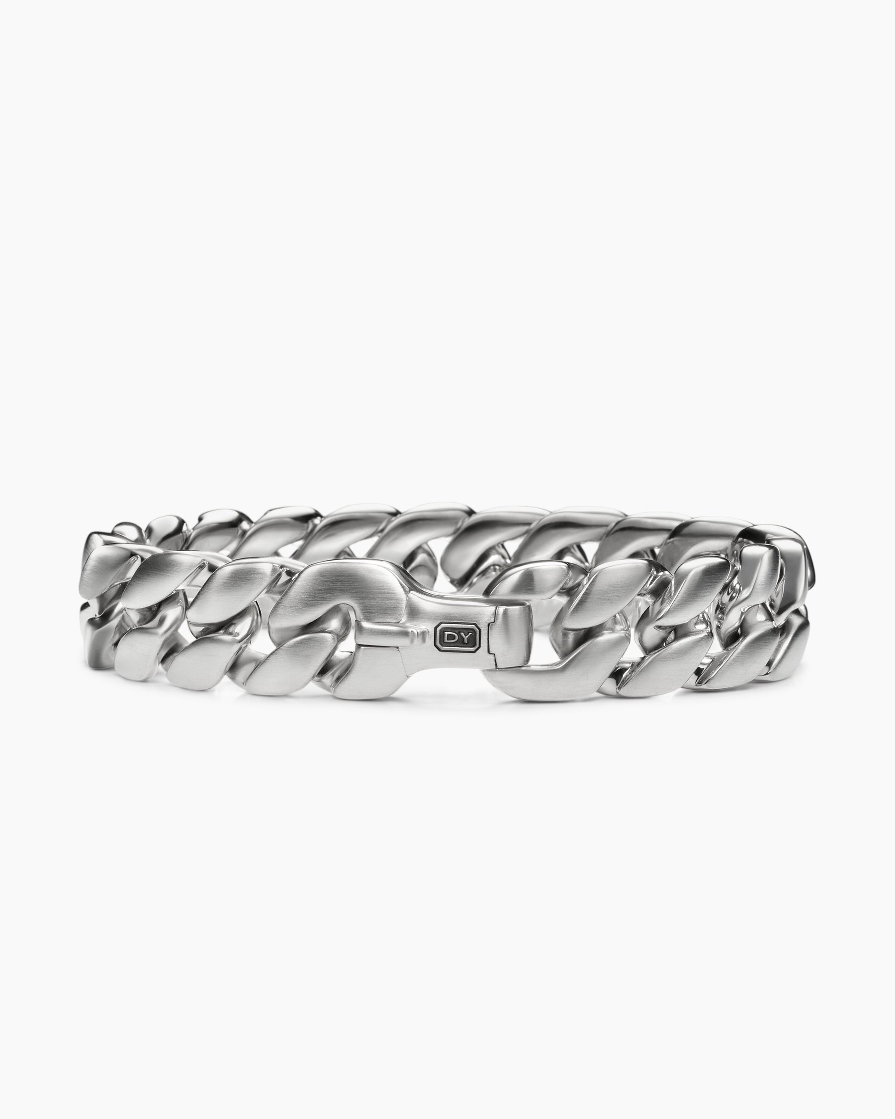 Curb Chain Bracelet in Platinum, 14.5mm - Image 6