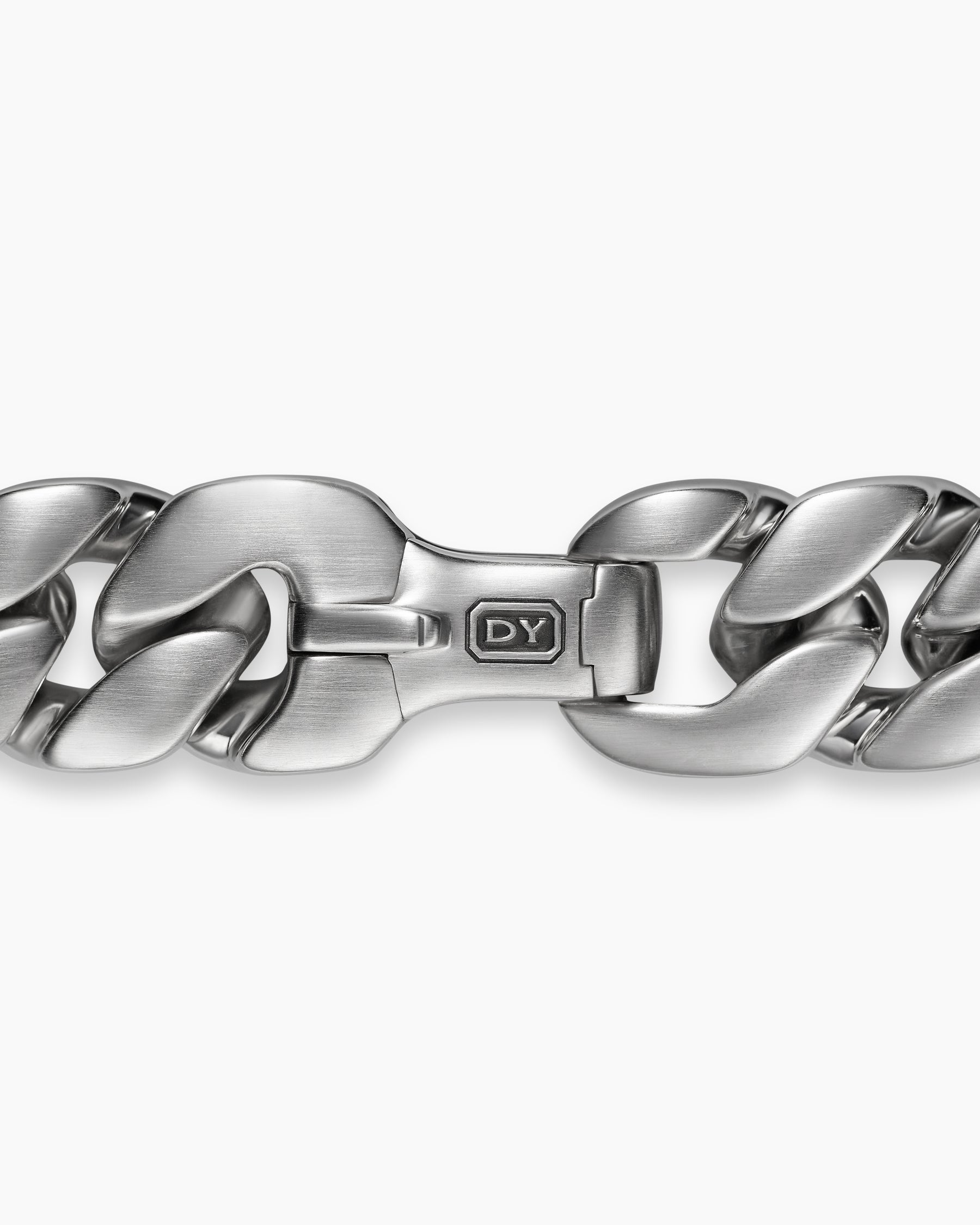 Curb Chain Bracelet in Platinum, 14.5mm - Image 7