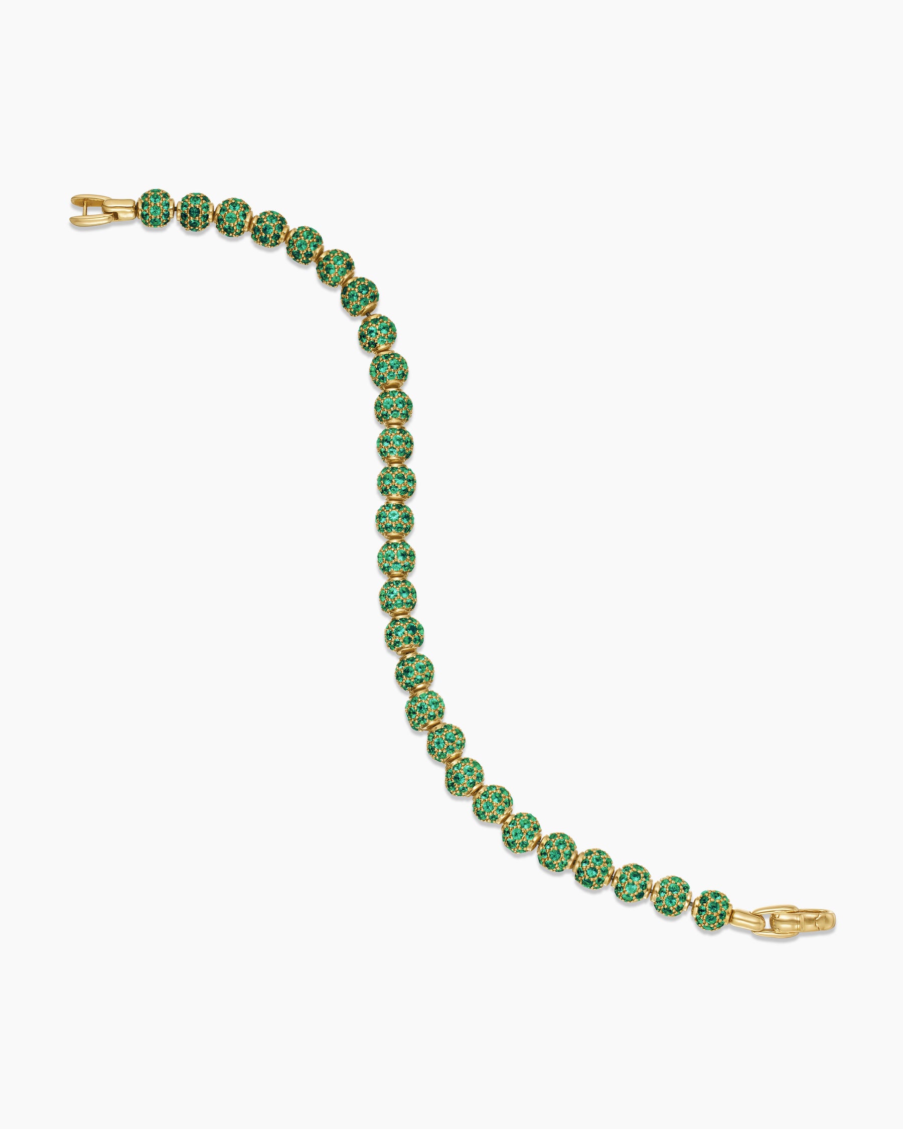 Spiritual Beads Bracelet in 18K Yellow Gold and Pavé Emeralds, 6mm - Image 4