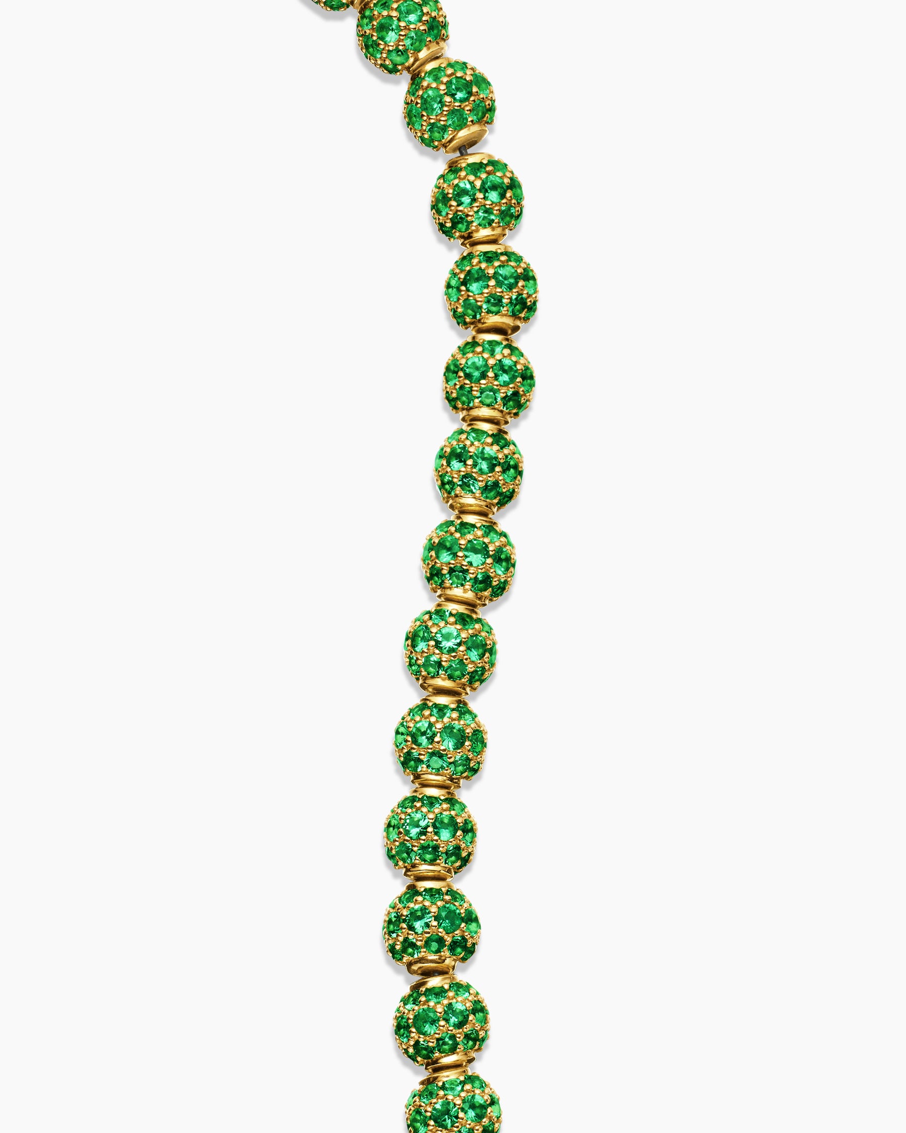 Spiritual Beads Bracelet in 18K Yellow Gold and Pavé Emeralds, 6mm - Image 6