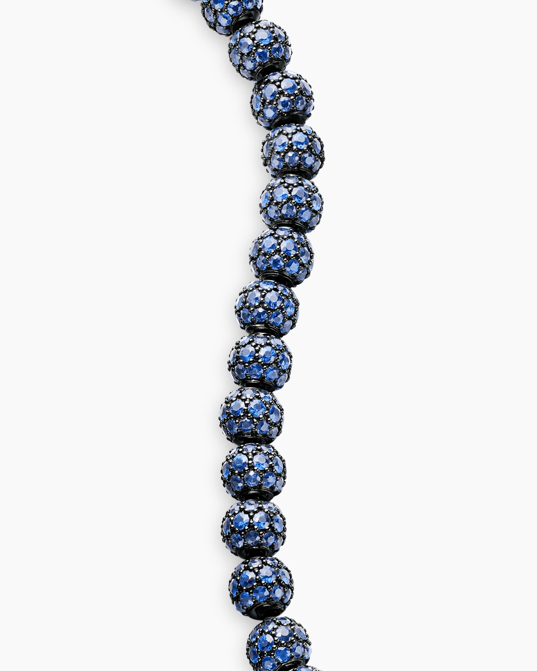 Spiritual Beads Bracelet in Sterling Silver with Pavé Sapphires, 6mm - Image 6