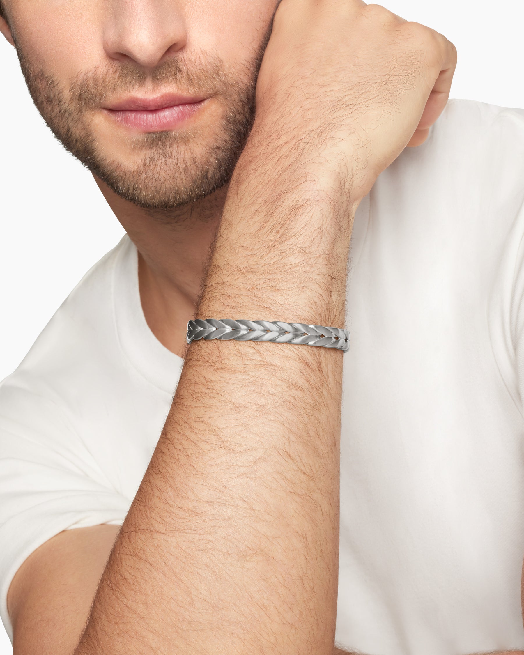 Chevron Cuff Bracelet in Sterling Silver, 9mm - Image 6