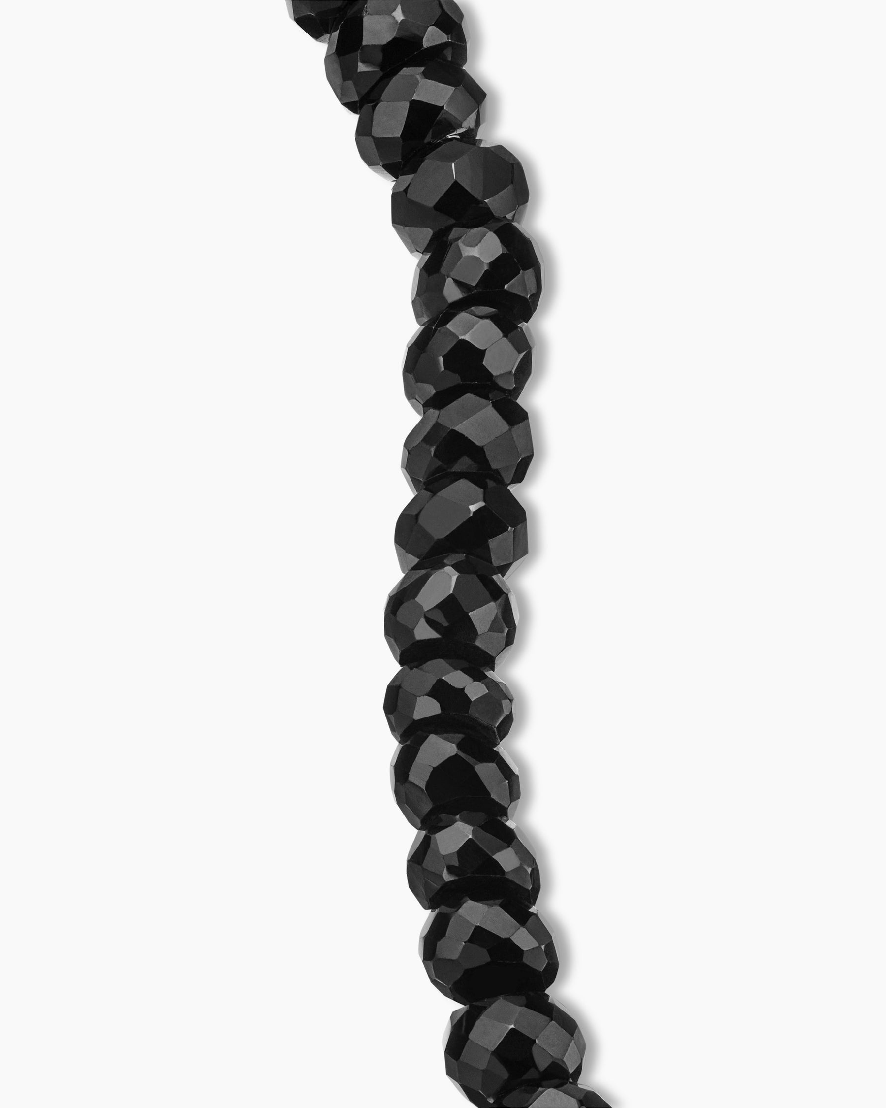 Spiritual Beads Faceted Bracelet in Sterling Silver with Black Spinel, 5mm - Image 6